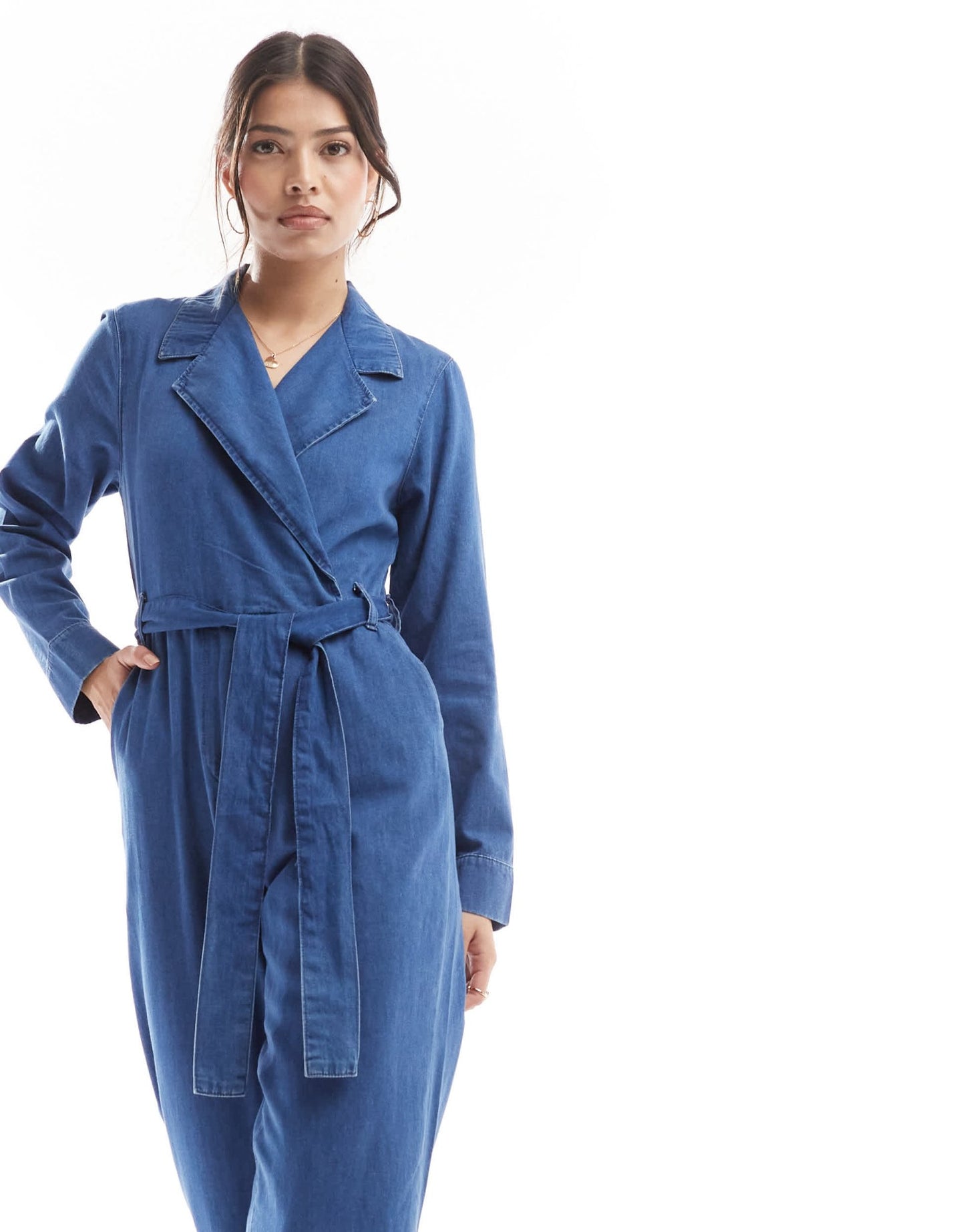 Nobody's Child Penrith wrap denim jumpsuit in blue - ASOS Sample Sale EU Store