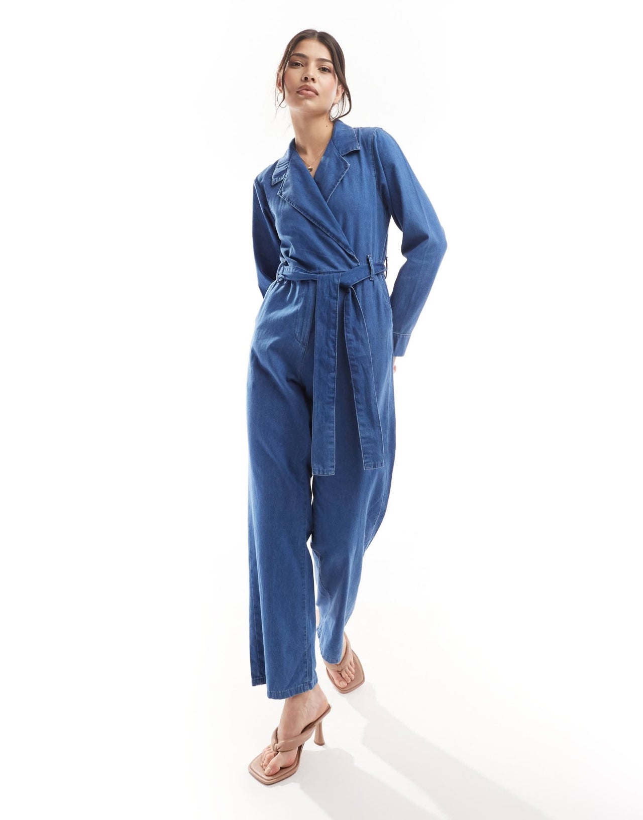 Nobody's Child Penrith wrap denim jumpsuit in blue - ASOS Sample Sale EU Store