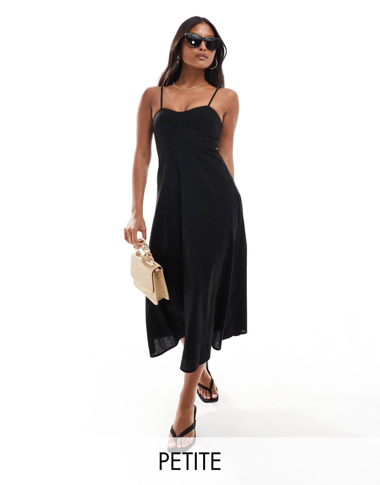 Nobody's Child Petite Pippem midi dress in black - ASOS Sample Sale EU Store