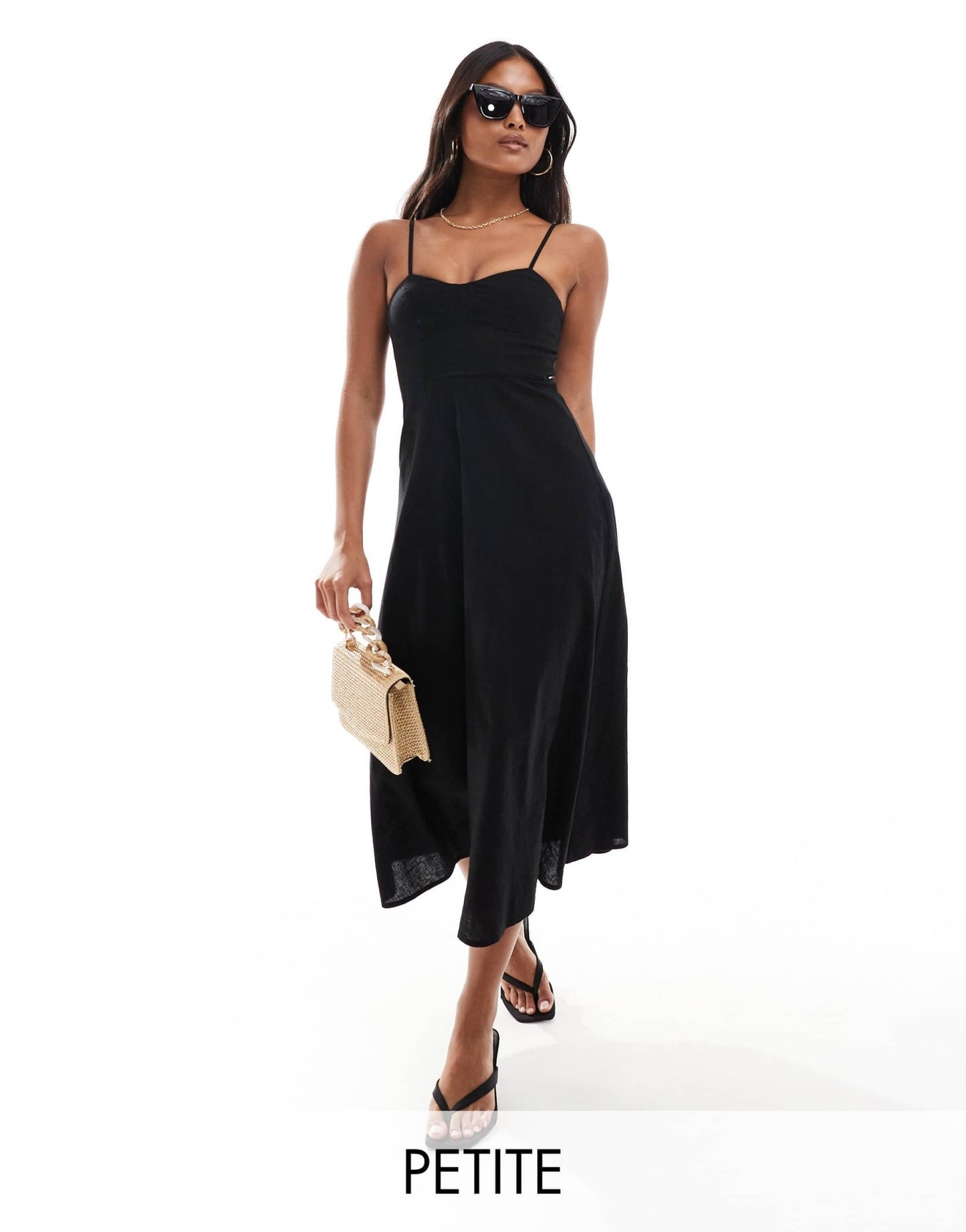 Nobody's Child Petite Pippem midi dress in black - ASOS Sample Sale EU Store
