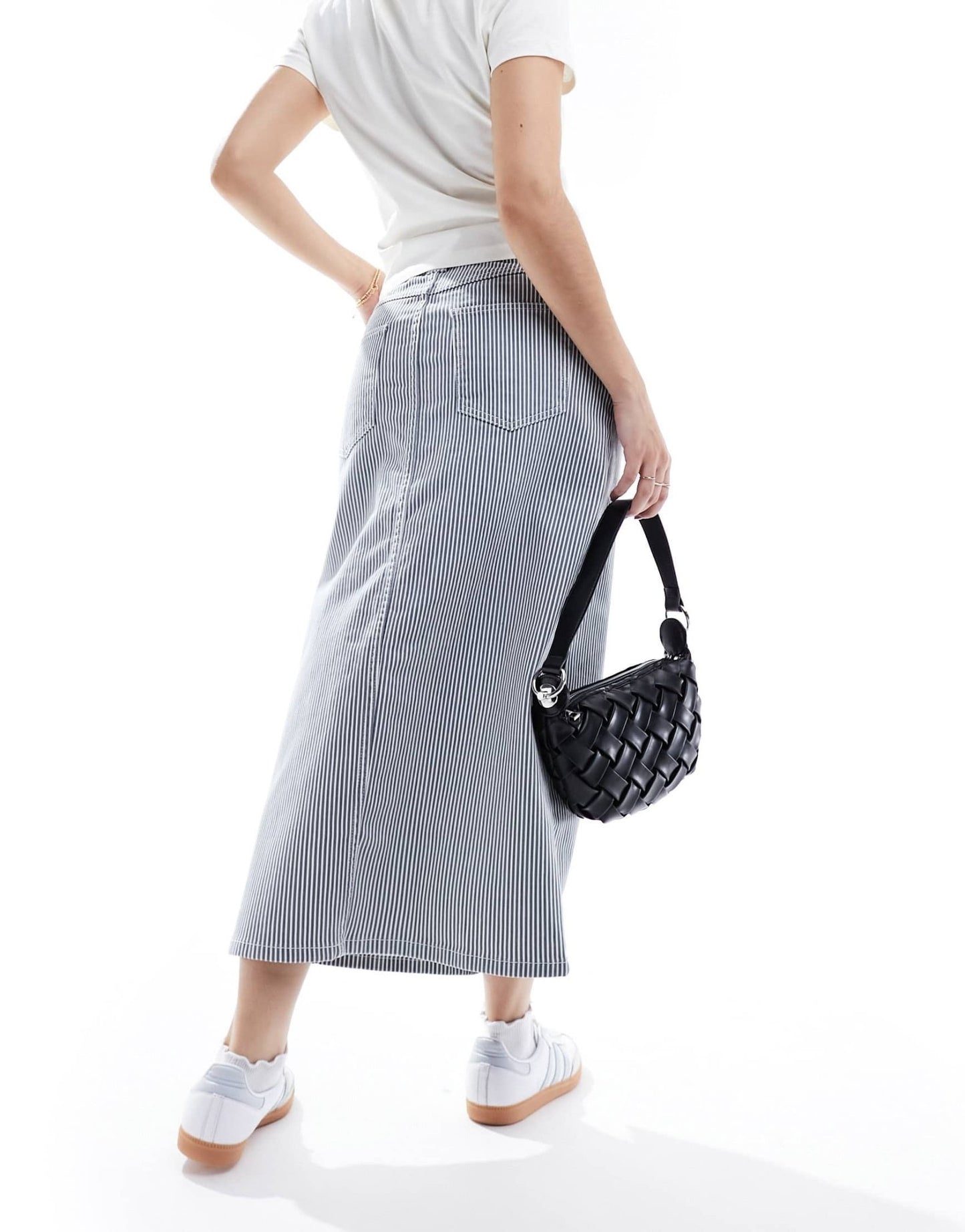 Nobody's Child pinstripe column skirt in blue and white - ASOS Sample Sale EU Store