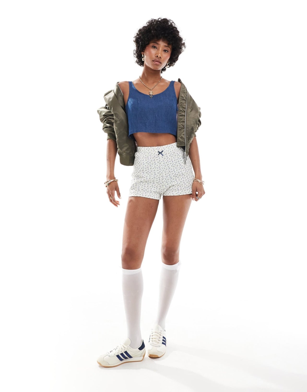 Noisy May cropped tank in mid blue denim - ASOS Sample Sale EU Store