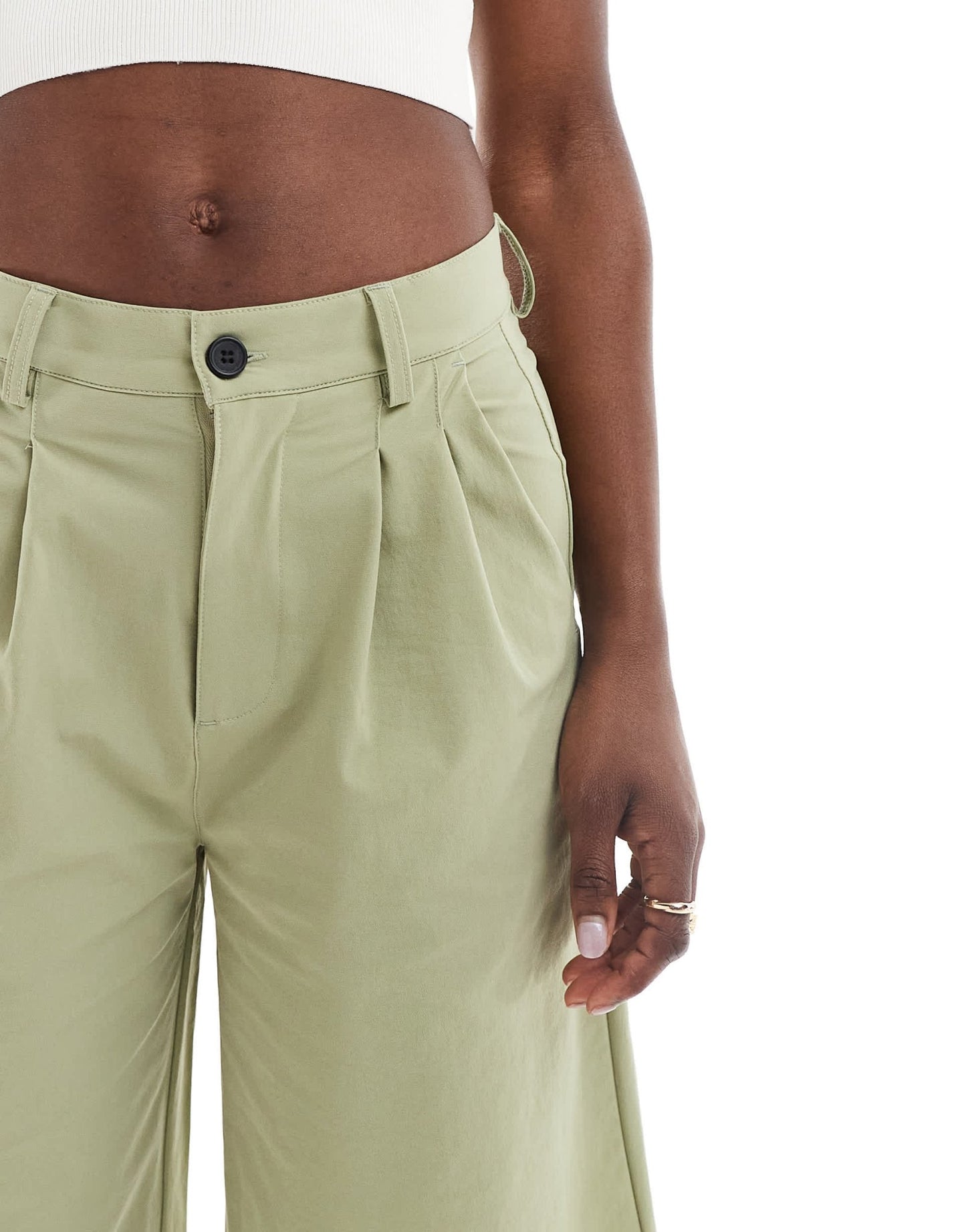 Noisy May high waisted bermuda shorts in sage - ASOS Sample Sale EU Store