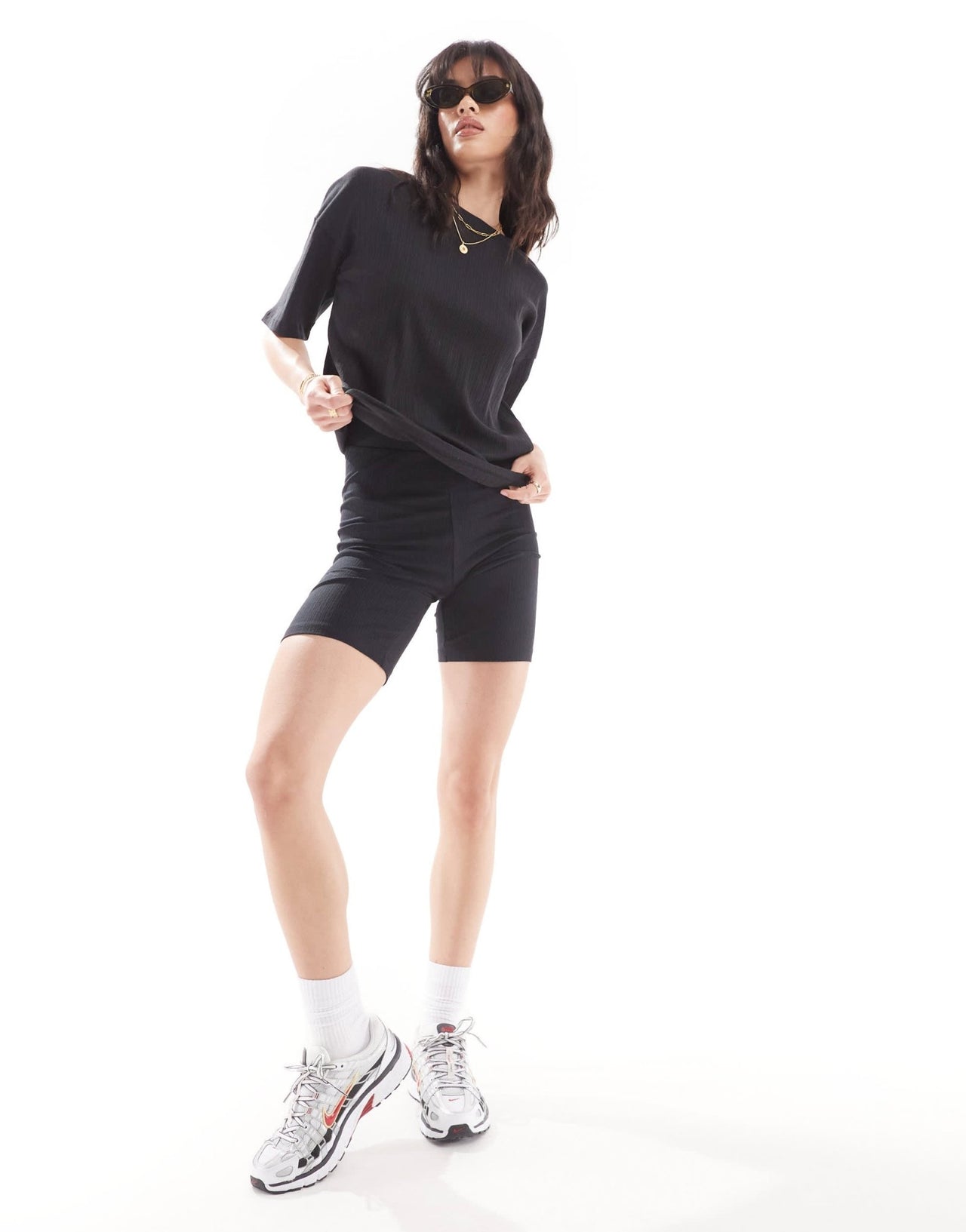 Noisy May ribbed legging short co - ord in black - ASOS Sample Sale EU Store
