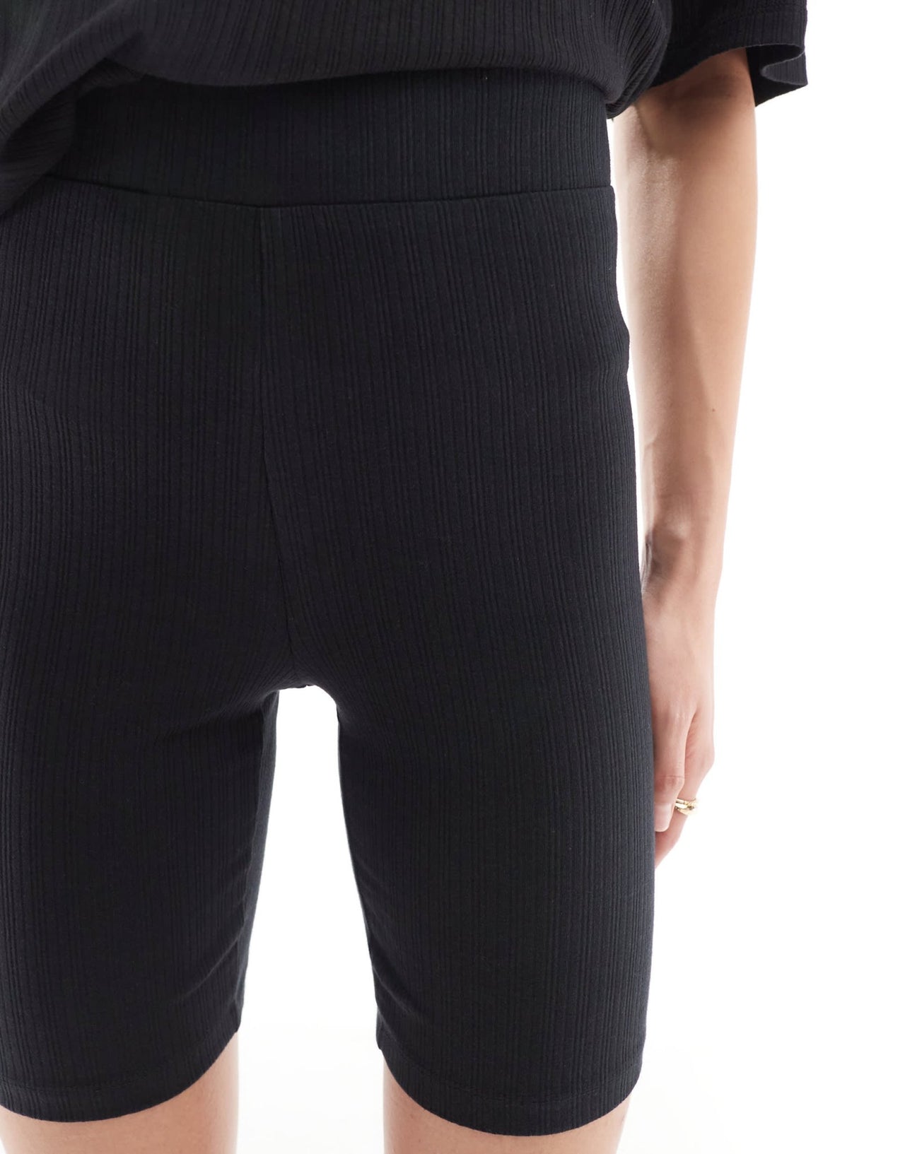 Noisy May ribbed legging short co - ord in black - ASOS Sample Sale EU Store