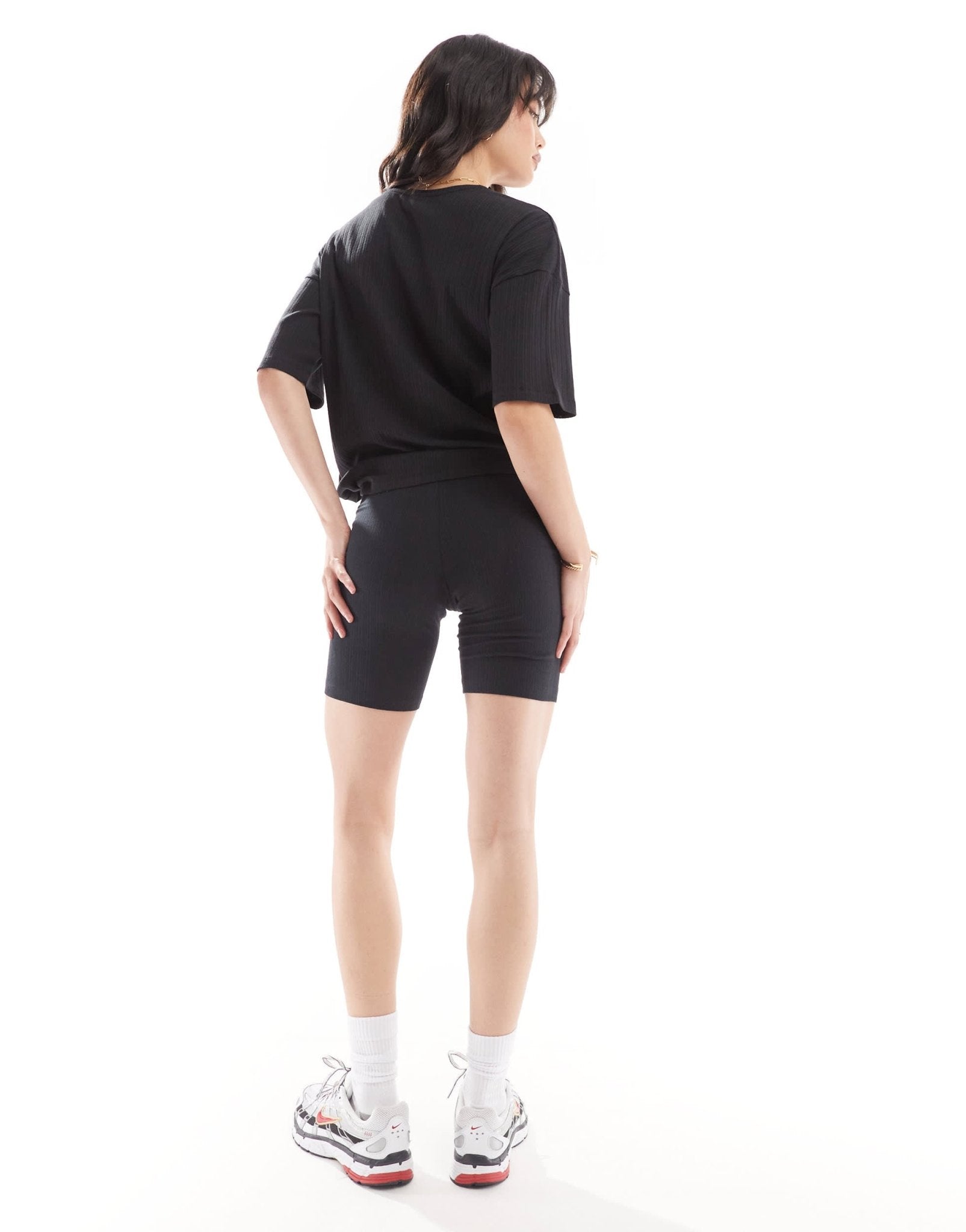 Noisy May ribbed legging short co - ord in black - ASOS Sample Sale EU Store