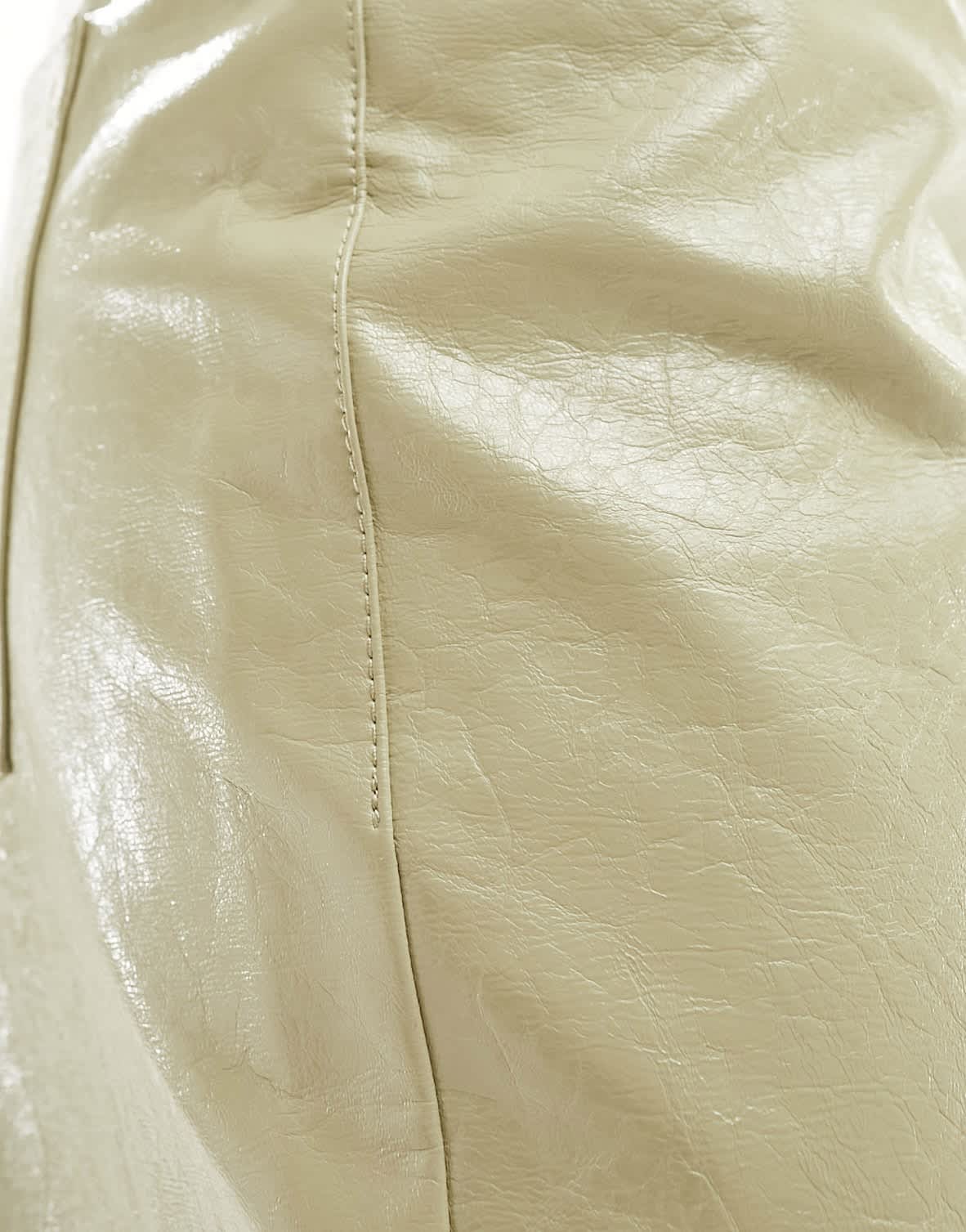 Noisy May wide leg faux leather trouser in light sage - ASOS Sample Sale EU Store
