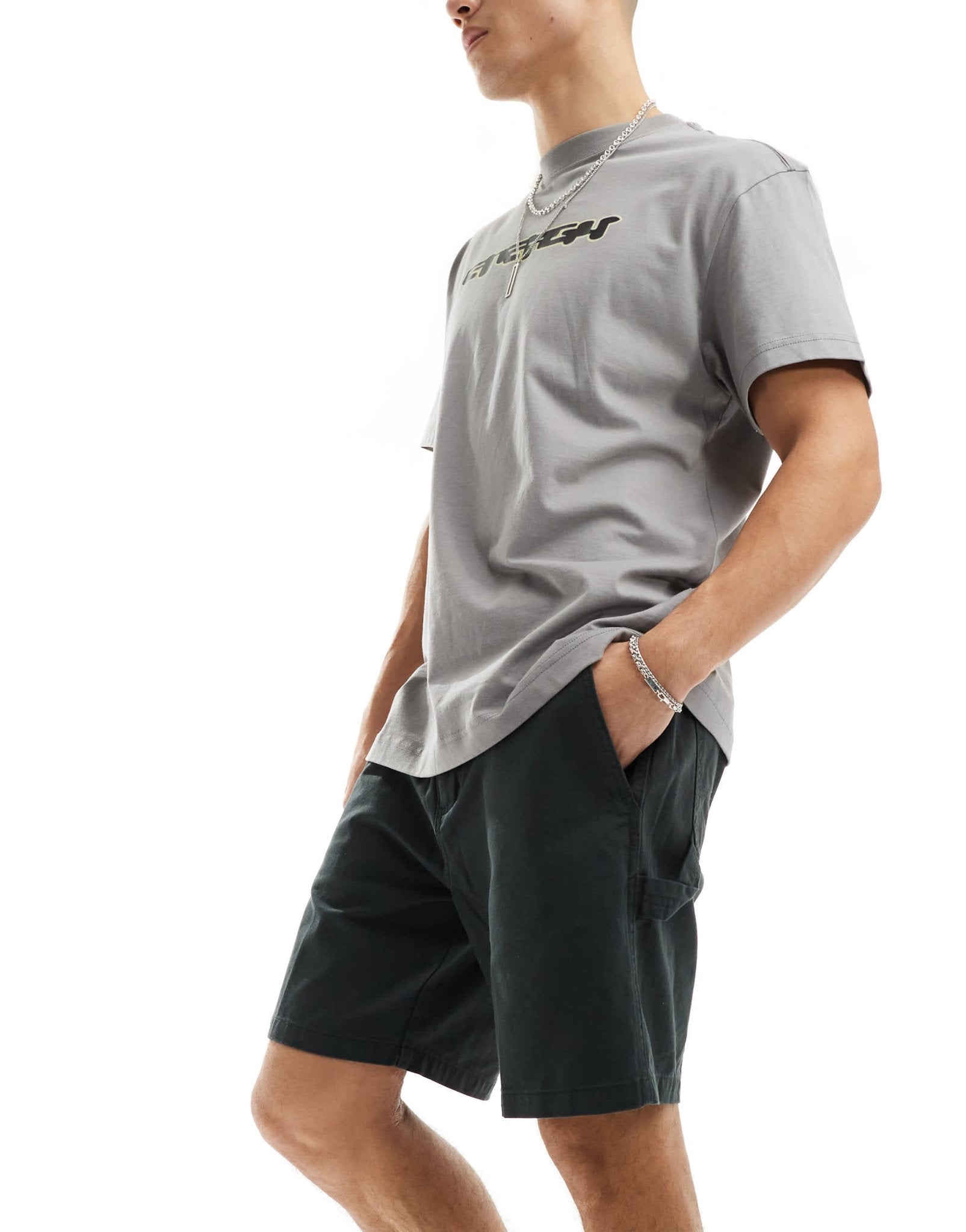 Obey big timer twill carpenter short in black - ASOS Sample Sale EU Store