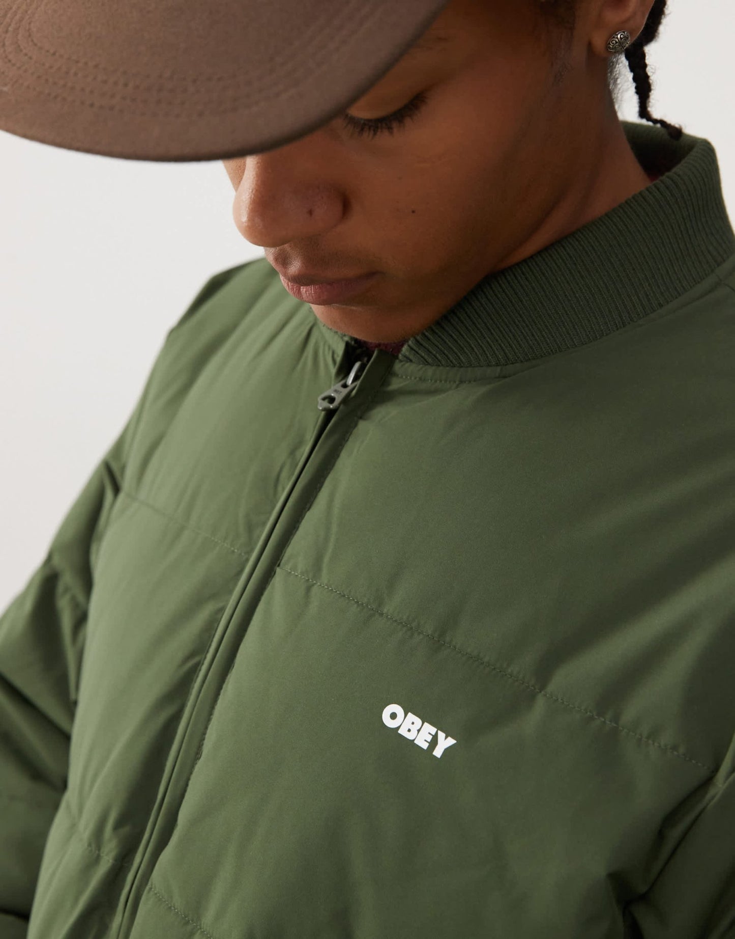 Obey charlie padded jacket in green - ASOS Sample Sale EU Store