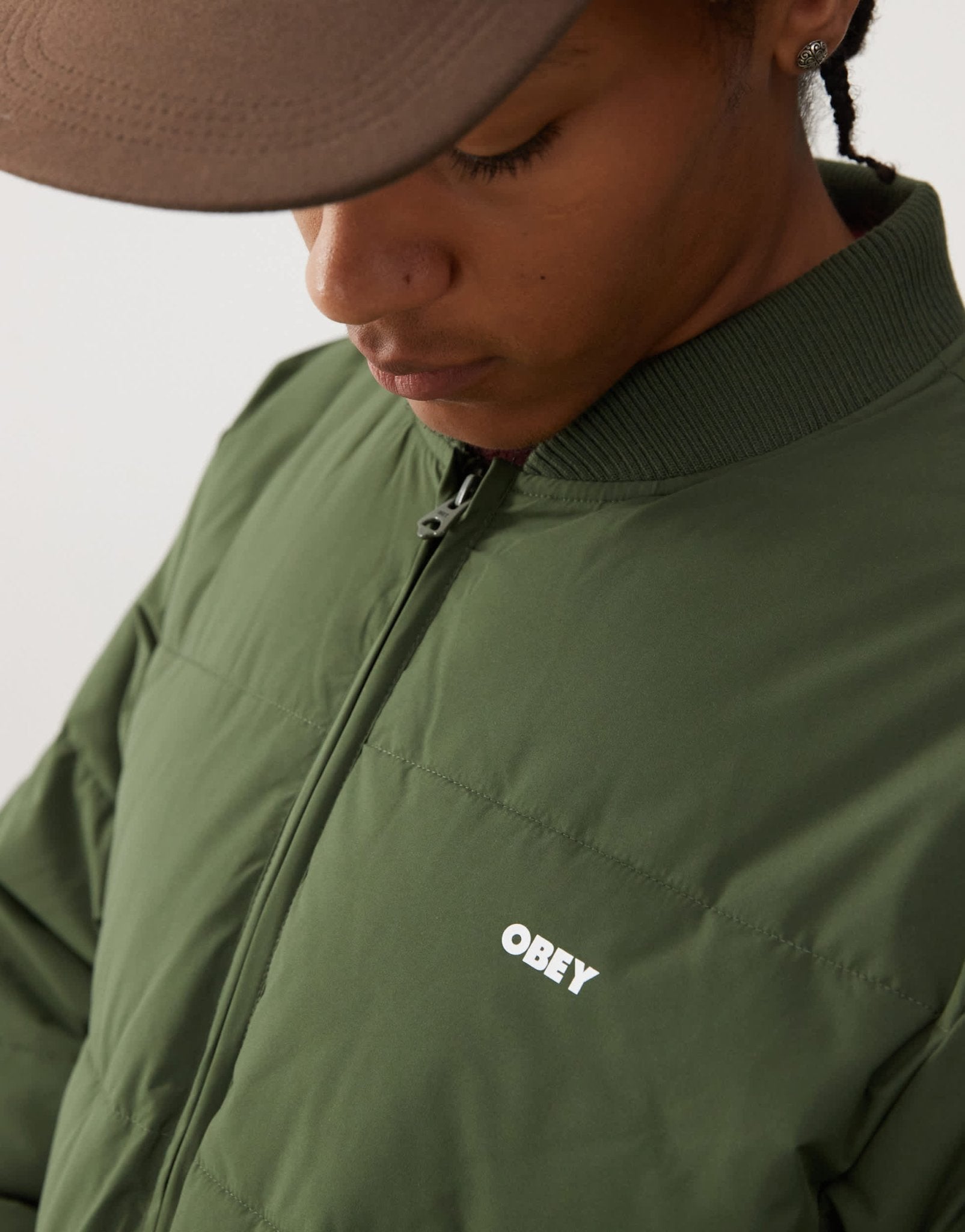 Obey charlie padded jacket in green - ASOS Sample Sale EU Store