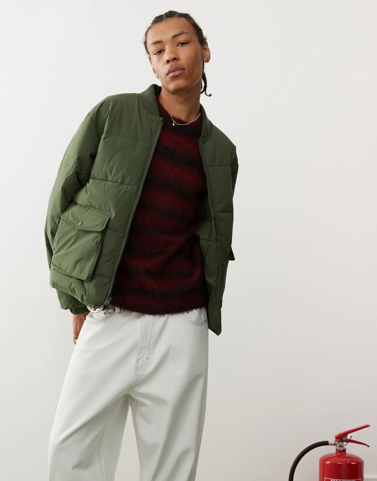 Obey charlie padded jacket in green - ASOS Sample Sale EU Store