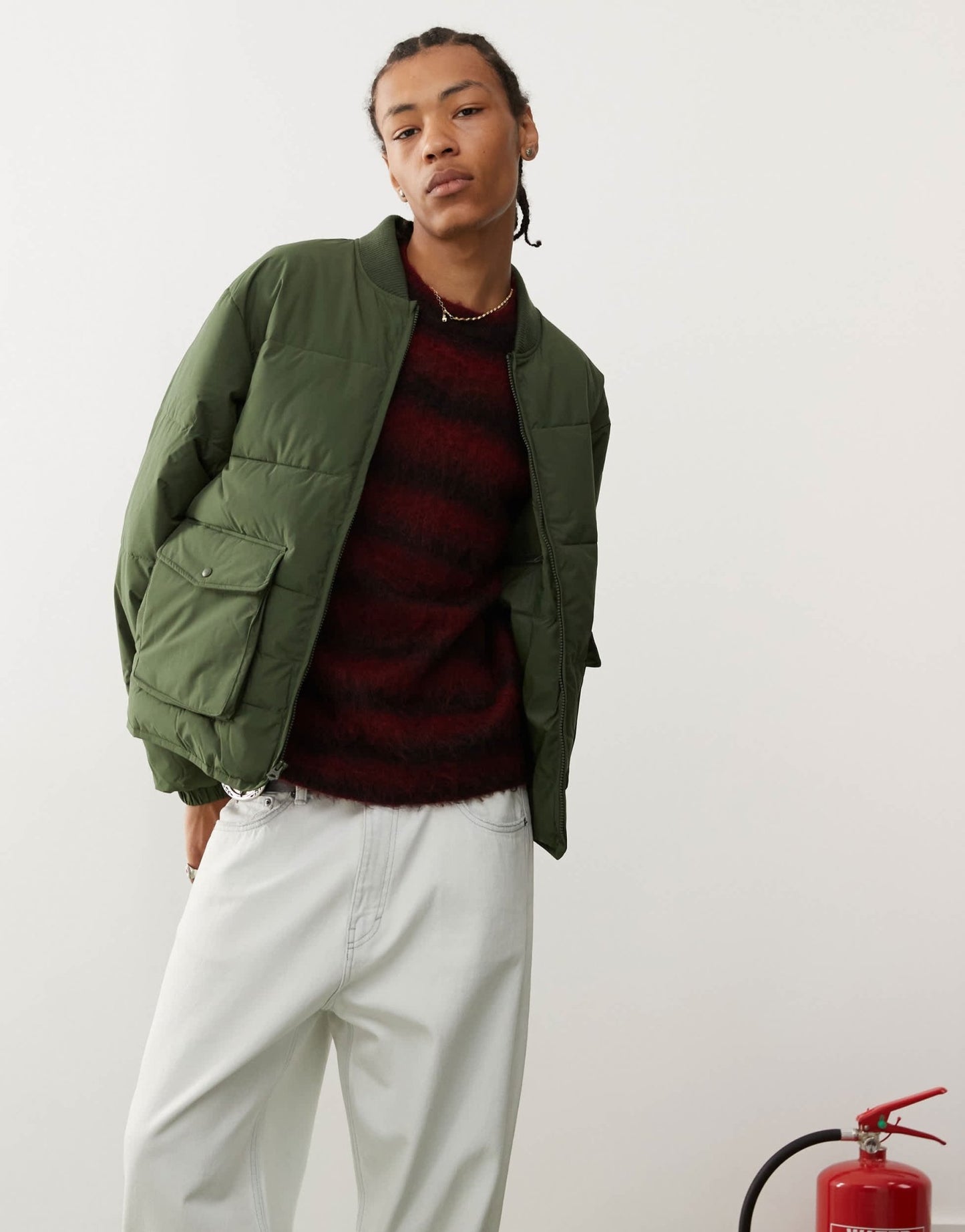 Obey charlie padded jacket in green - ASOS Sample Sale EU Store