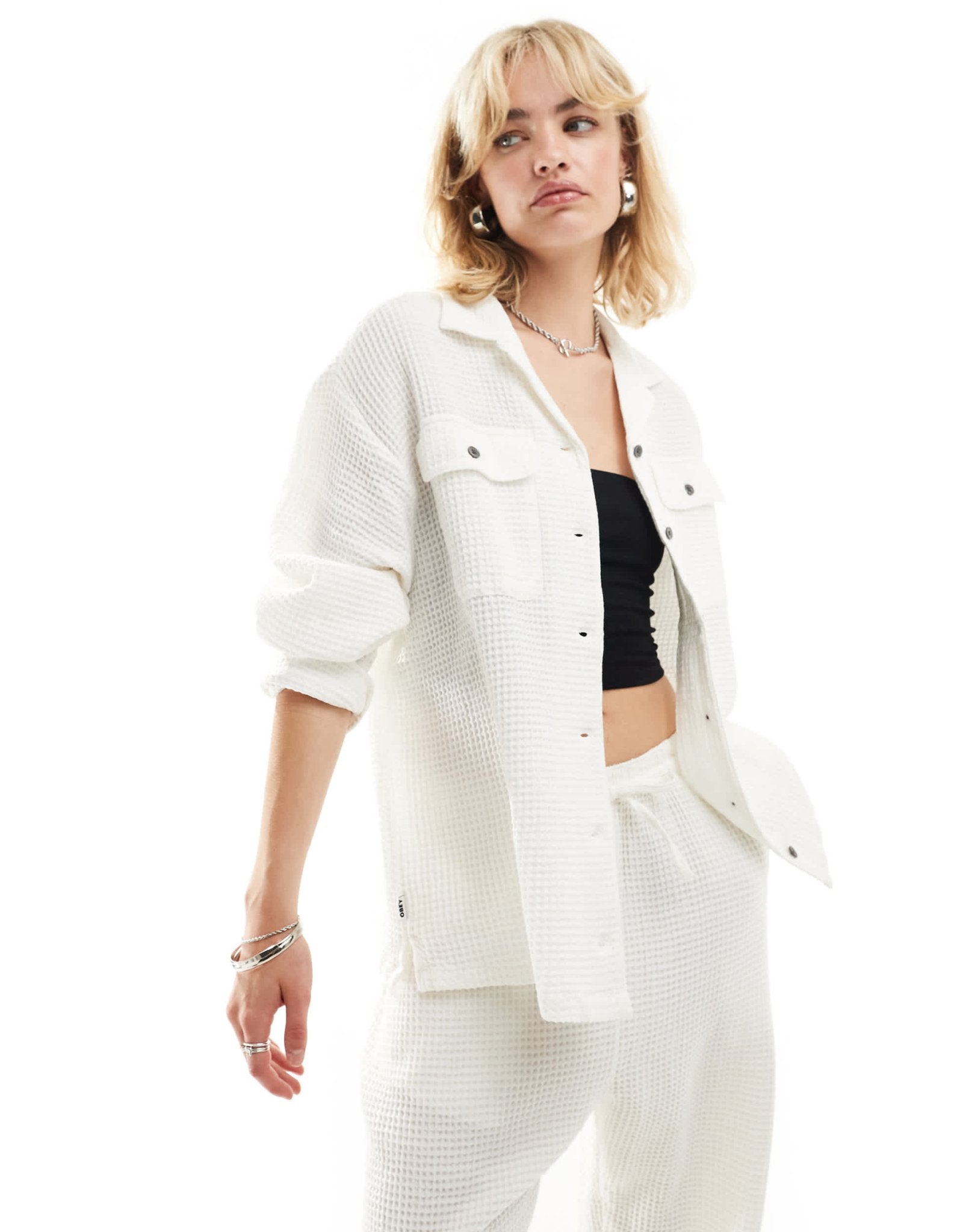 Obey co - ord button up shirt in white - ASOS Sample Sale EU Store
