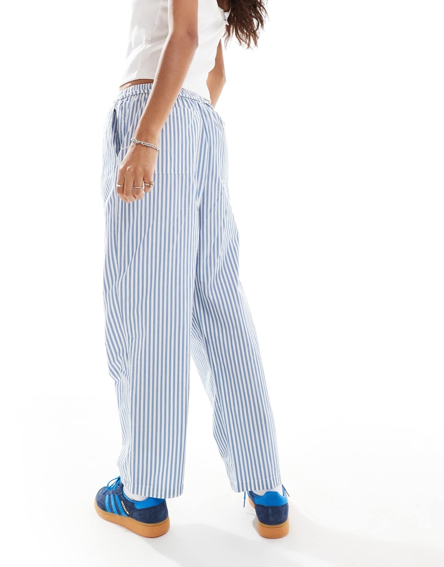 Obey co - ord cotton stripe trousers in blue - ASOS Sample Sale EU Store