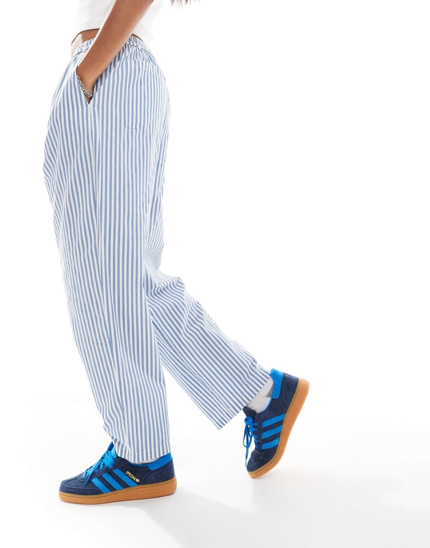 Obey co - ord cotton stripe trousers in blue - ASOS Sample Sale EU Store