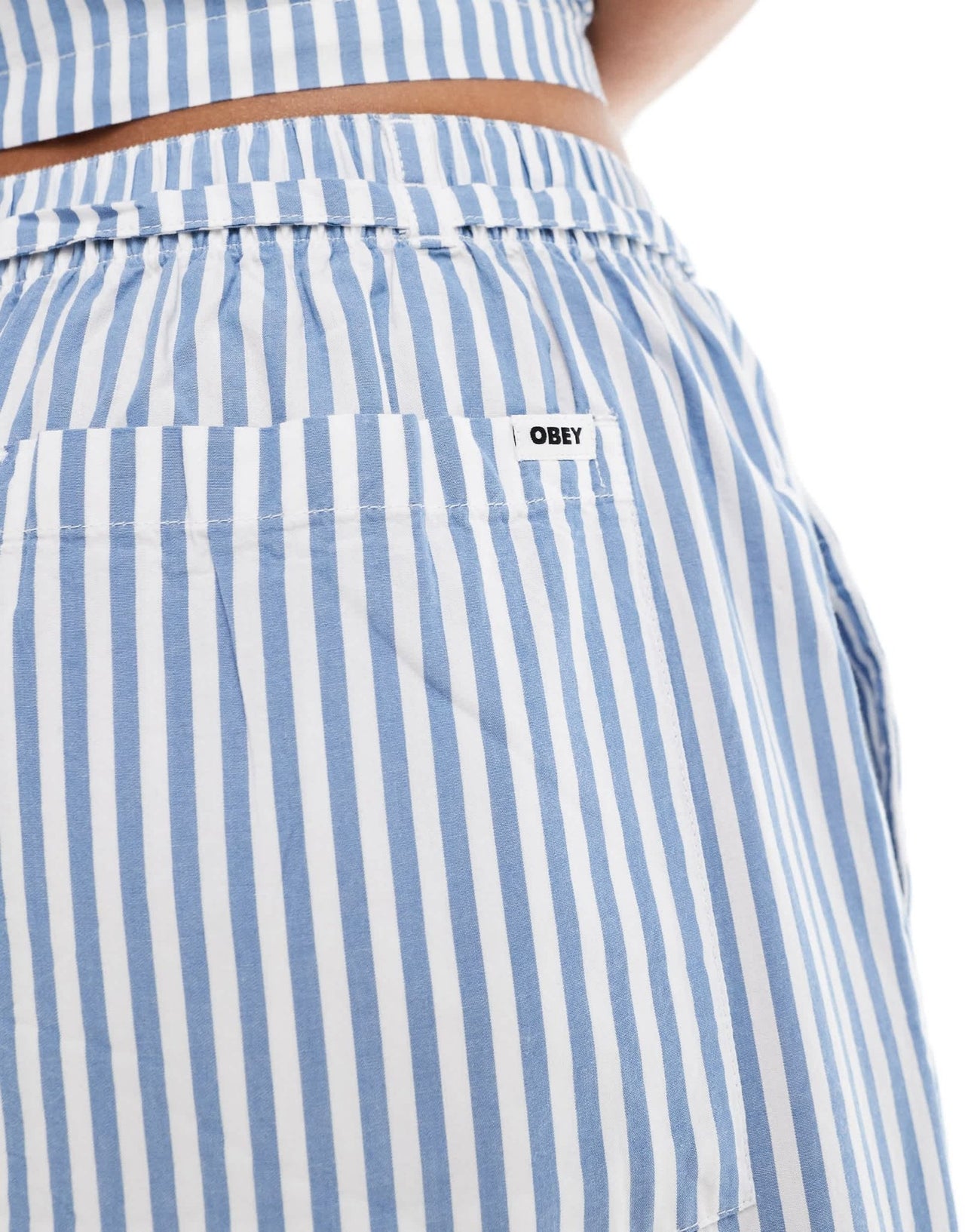 Obey co - ord cotton stripe trousers in blue - ASOS Sample Sale EU Store