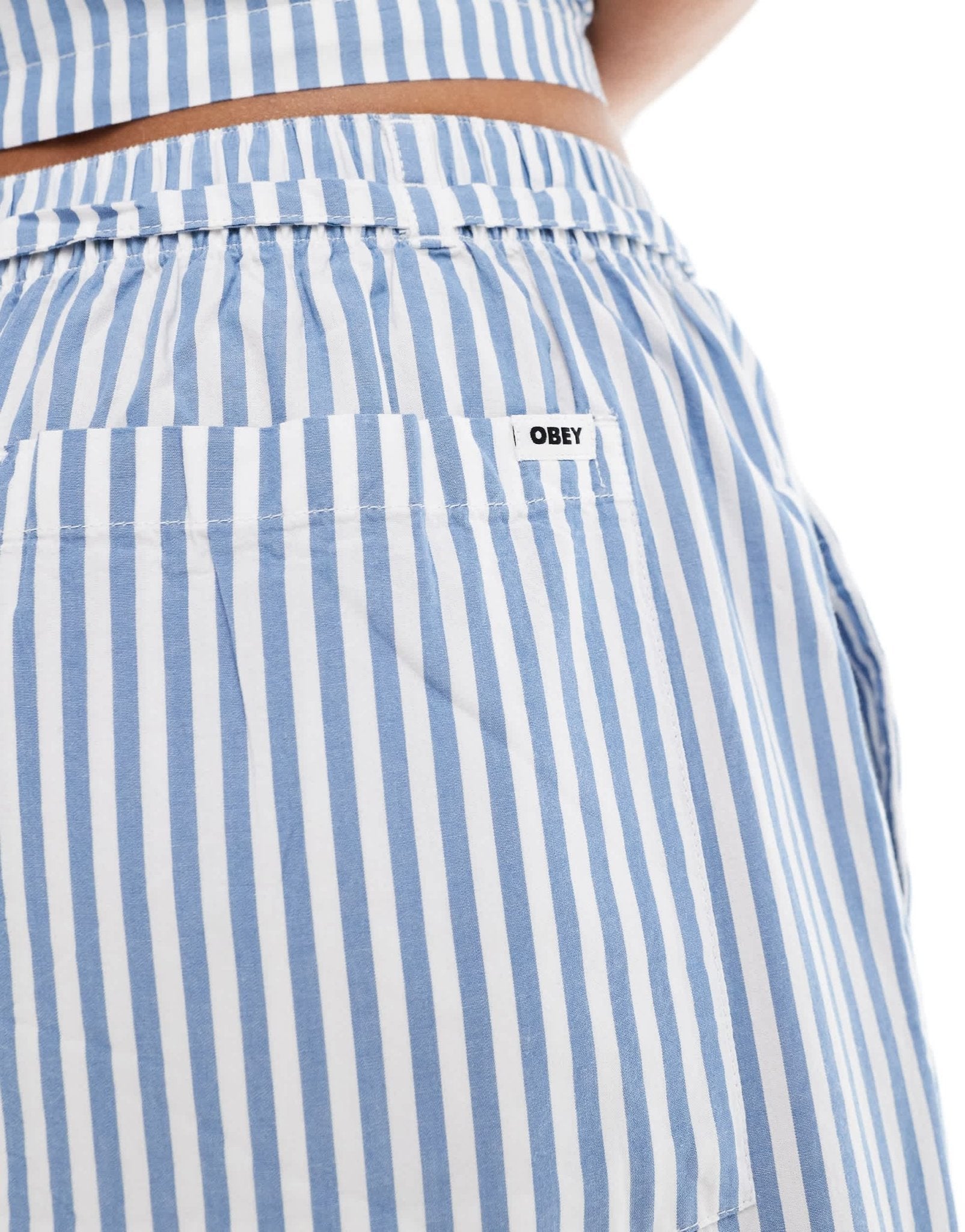 Obey co - ord cotton stripe trousers in blue - ASOS Sample Sale EU Store