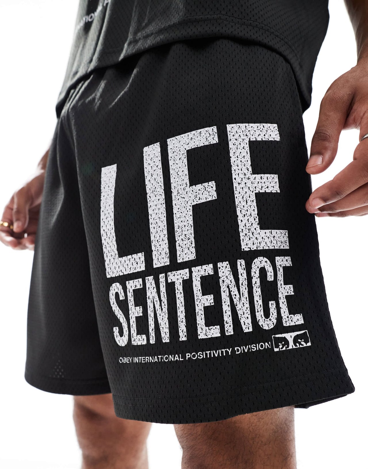 Obey co - ord graphic mesh shorts in black - ASOS Sample Sale EU Store