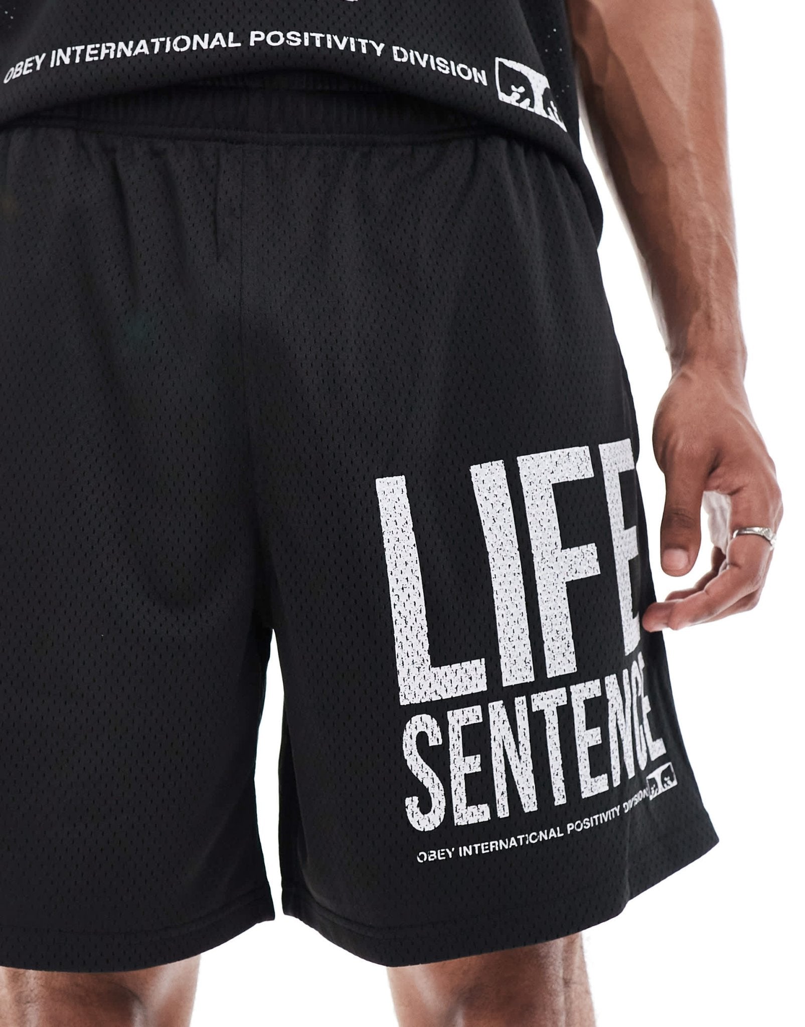 Obey co - ord graphic mesh shorts in black - ASOS Sample Sale EU Store