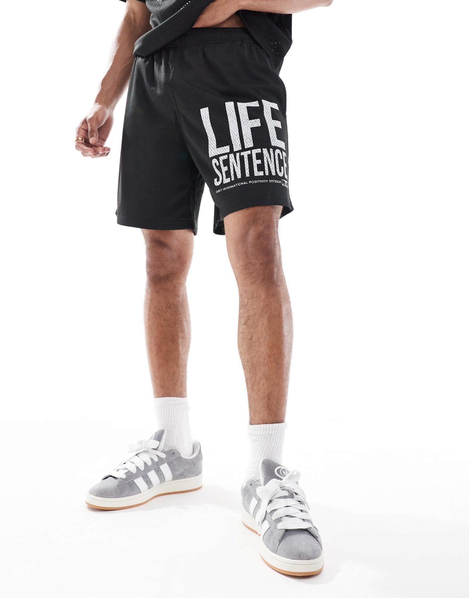 Obey co - ord graphic mesh shorts in black - ASOS Sample Sale EU Store
