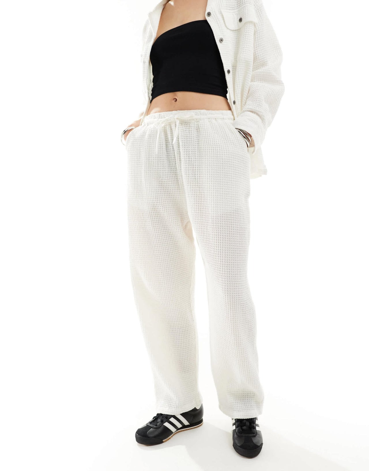 Obey co - ord tie waist trousers in white - ASOS Sample Sale EU Store