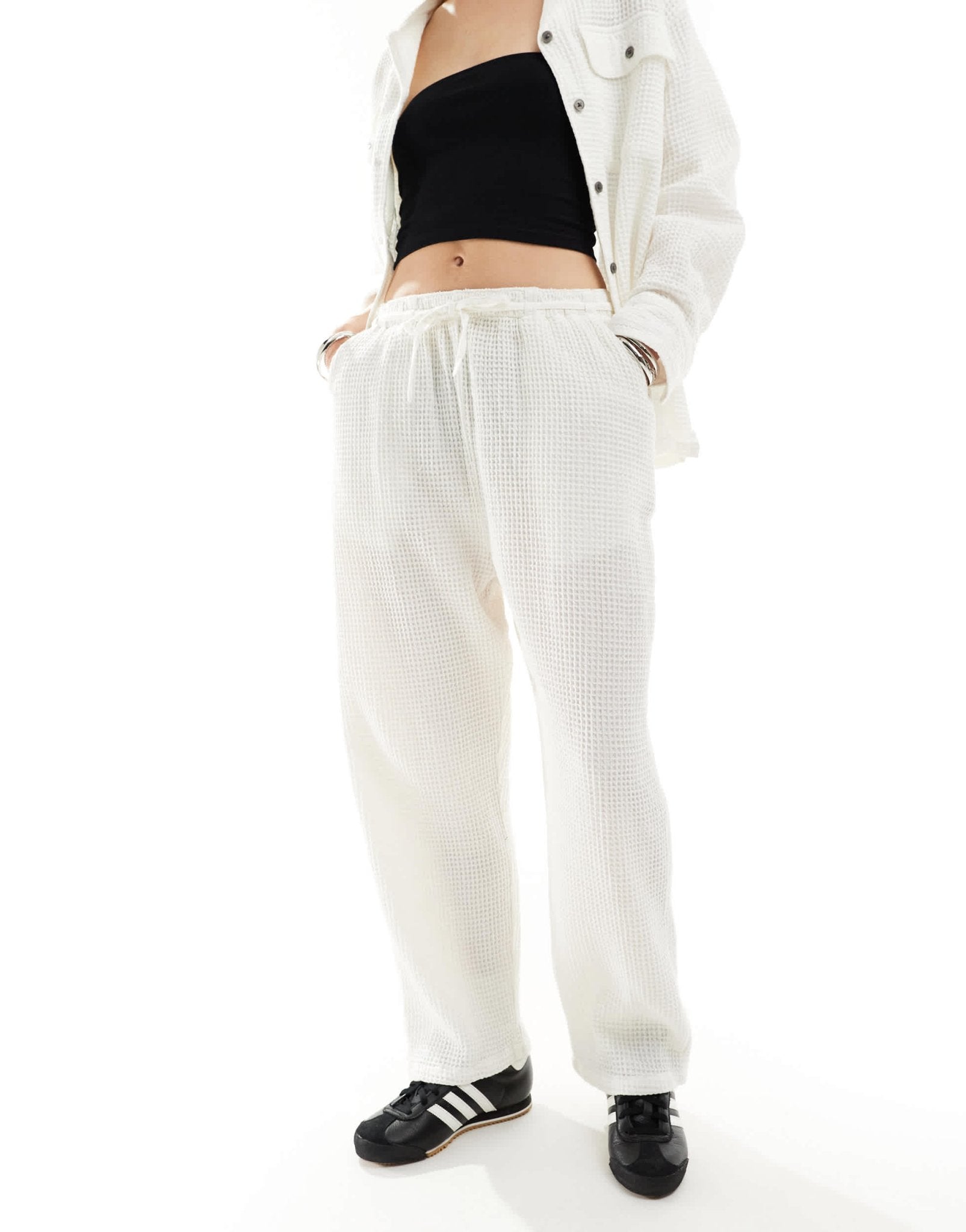 Obey co - ord tie waist trousers in white - ASOS Sample Sale EU Store