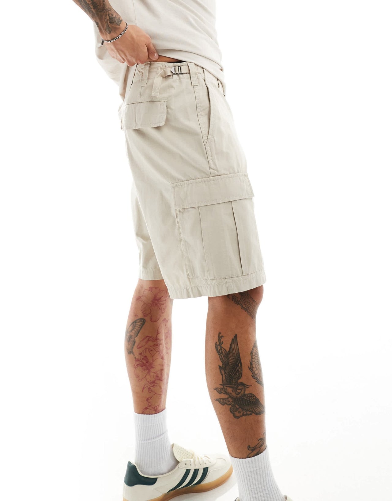 Obey cotton ripstock classic cargo short in off white - ASOS Sample Sale EU Store