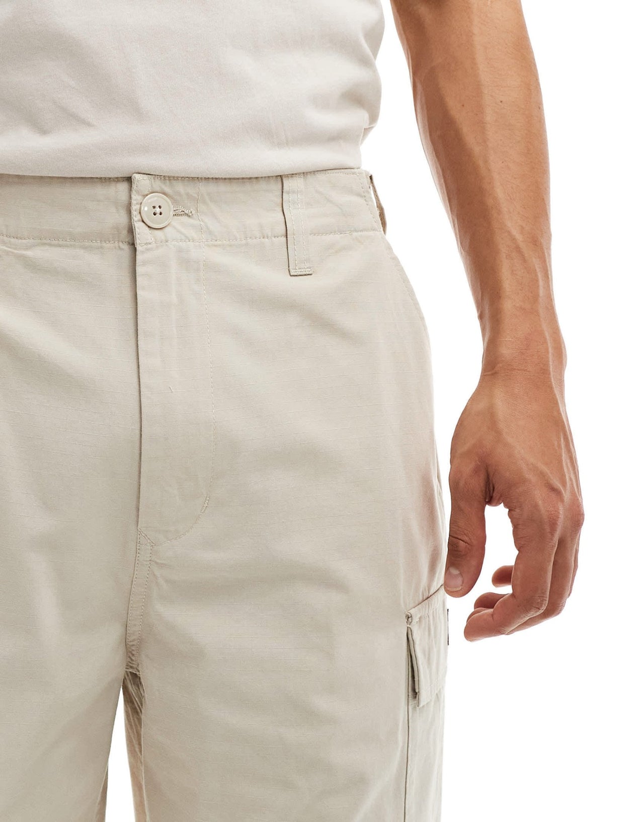 Obey cotton ripstock classic cargo short in off white - ASOS Sample Sale EU Store