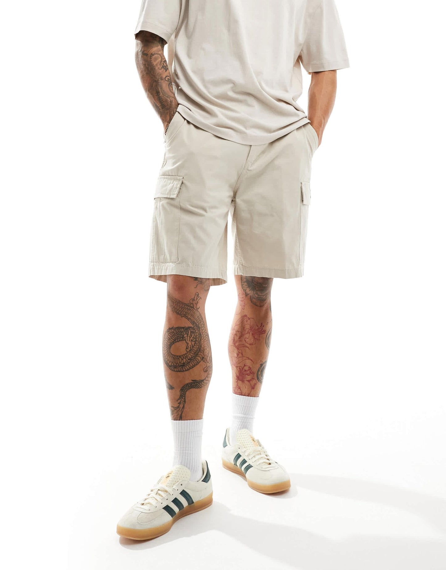 Obey cotton ripstock classic cargo short in off white - ASOS Sample Sale EU Store