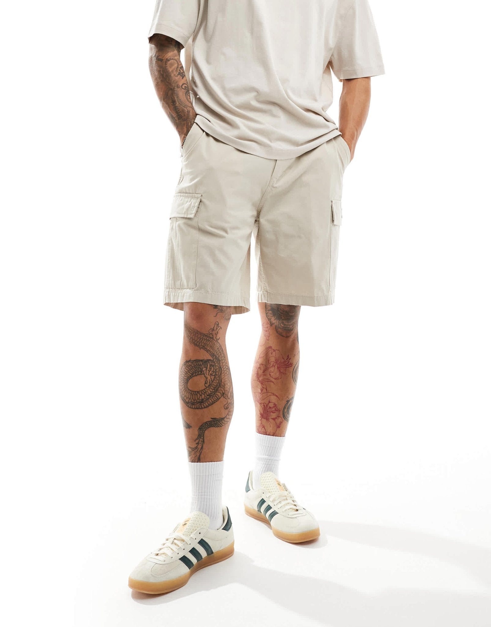 Obey cotton ripstock classic cargo short in off white - ASOS Sample Sale EU Store