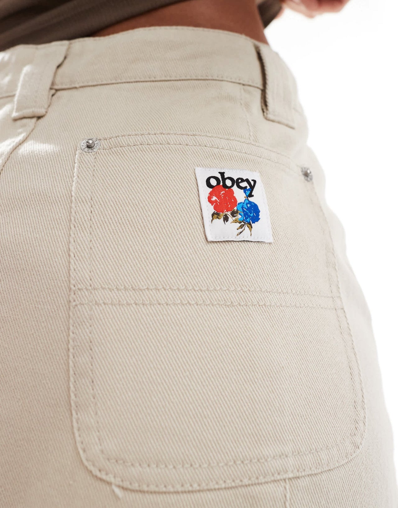 Obey denim carpenter mini skirt in beige - ASOS Sample Sale EU Store