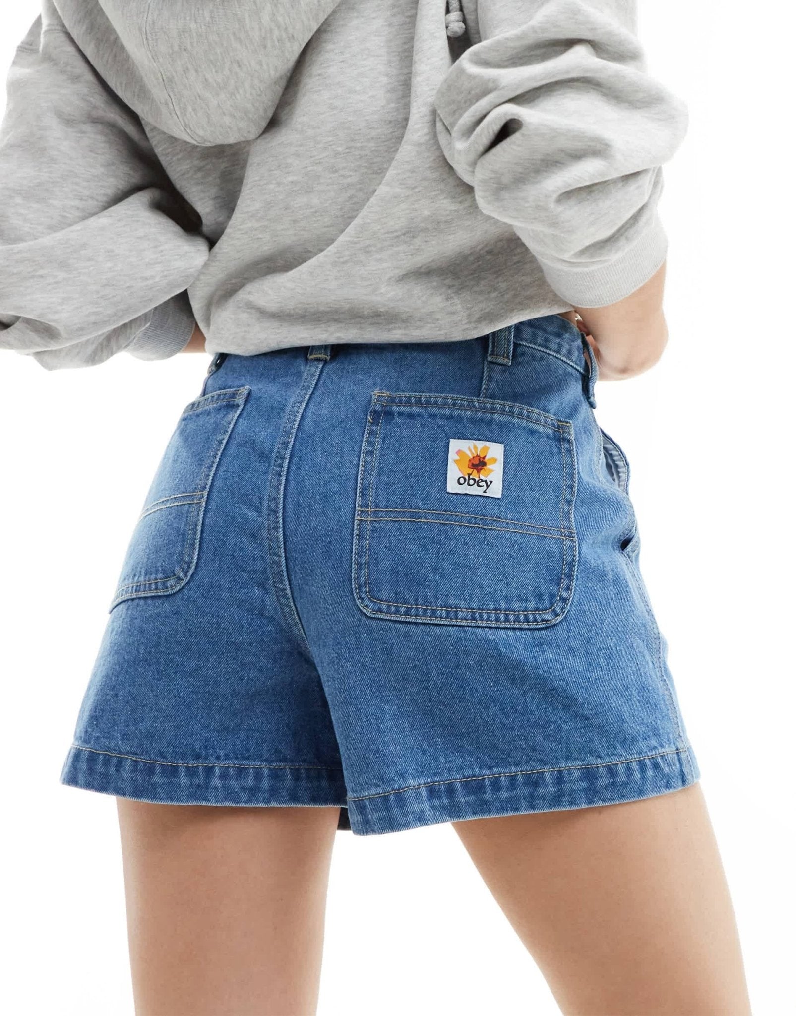 Obey denim shorts in mid blue - ASOS Sample Sale EU Store