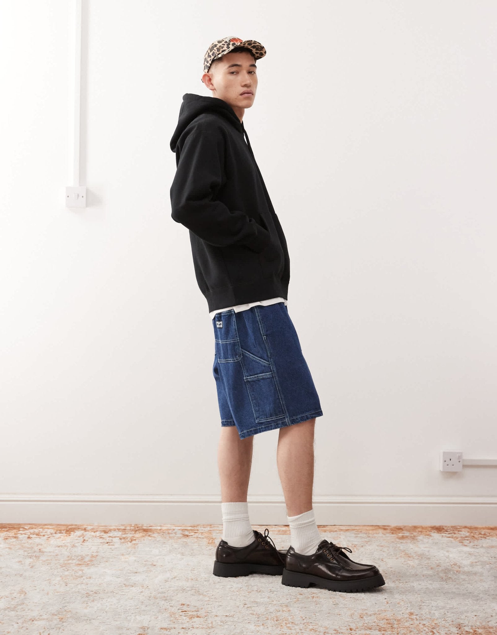 Obey easy denim carpenter short in stone wash indigo - ASOS Sample Sale EU Store