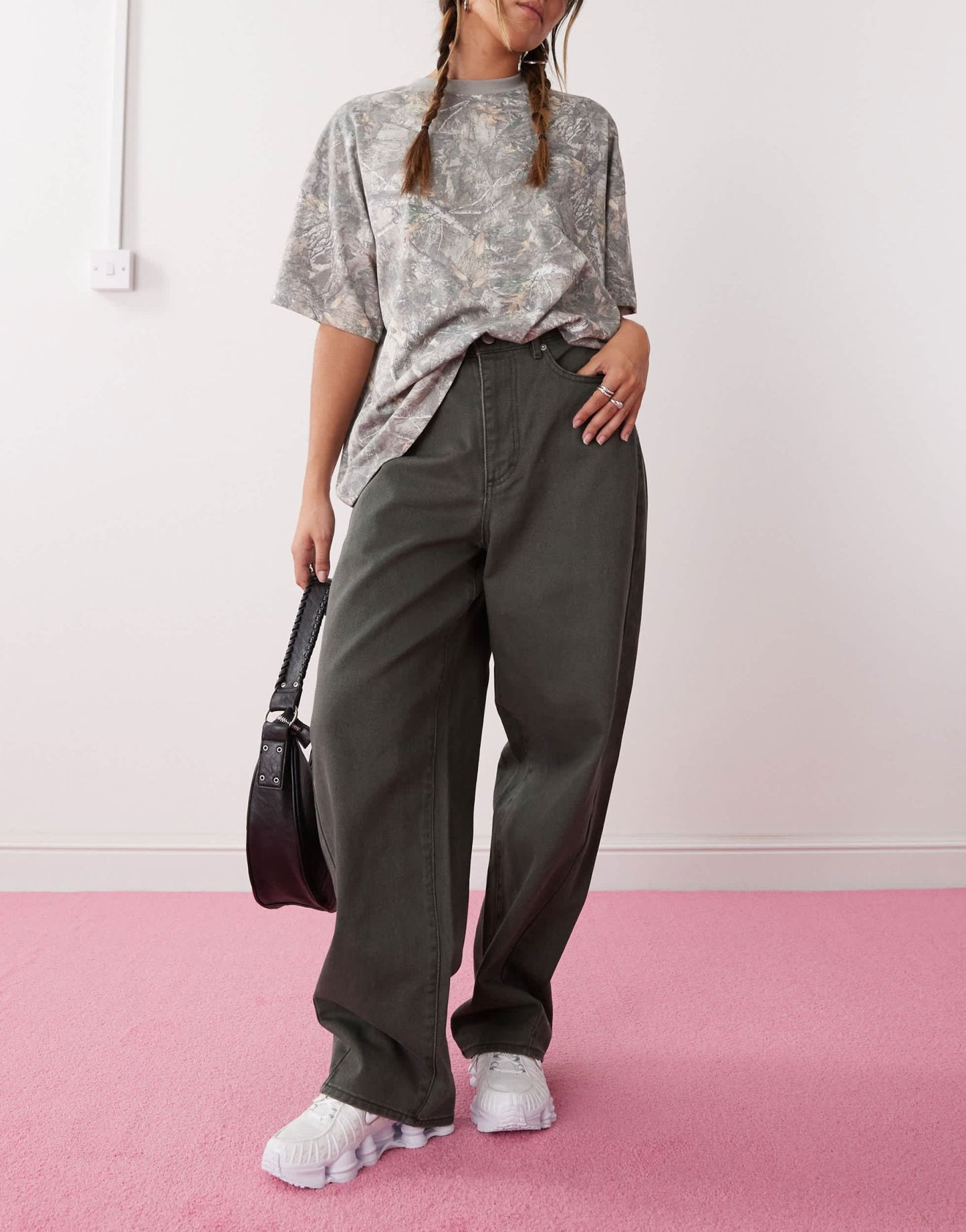 Obey leah baggy 5 pocket pants in faded black - ASOS Sample Sale EU Store