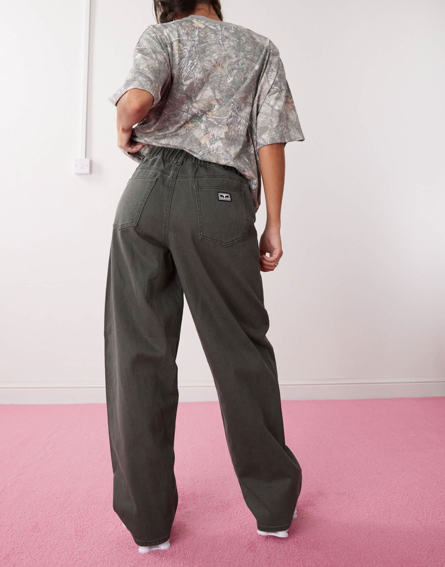 Obey leah baggy 5 pocket pants in faded black - ASOS Sample Sale EU Store