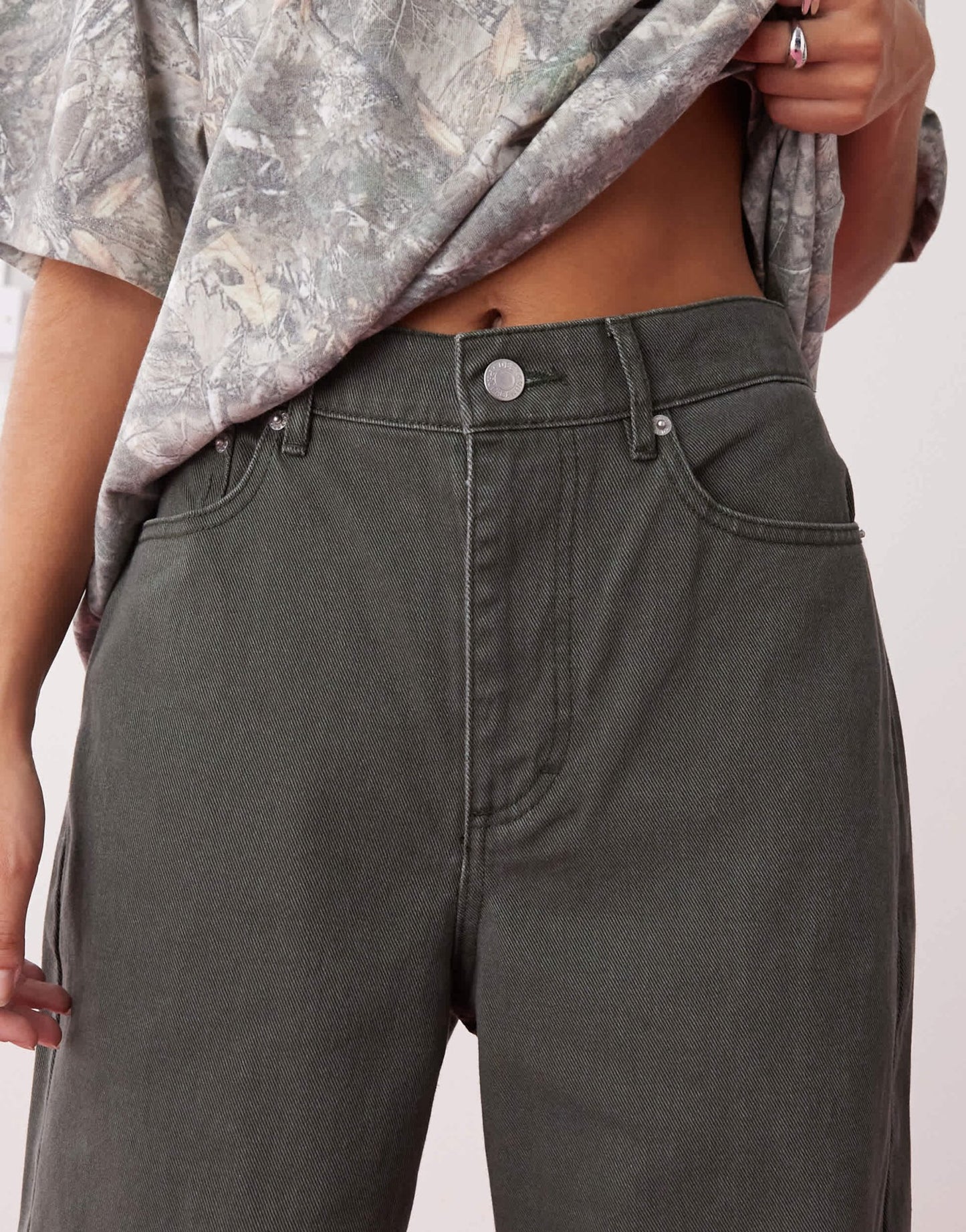 Obey leah baggy 5 pocket pants in faded black - ASOS Sample Sale EU Store
