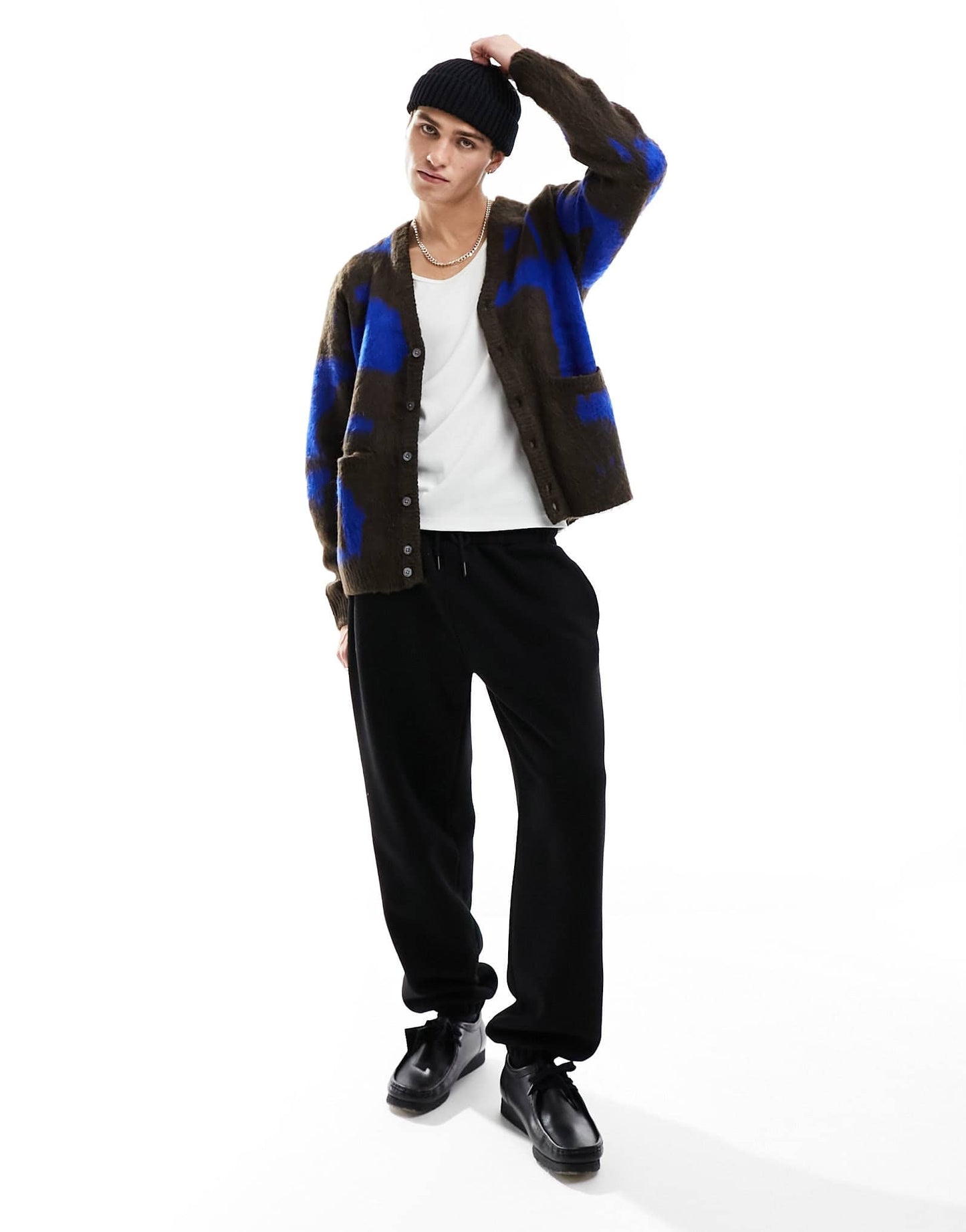Obey luka splatter cardigan in brown - ASOS Sample Sale EU Store