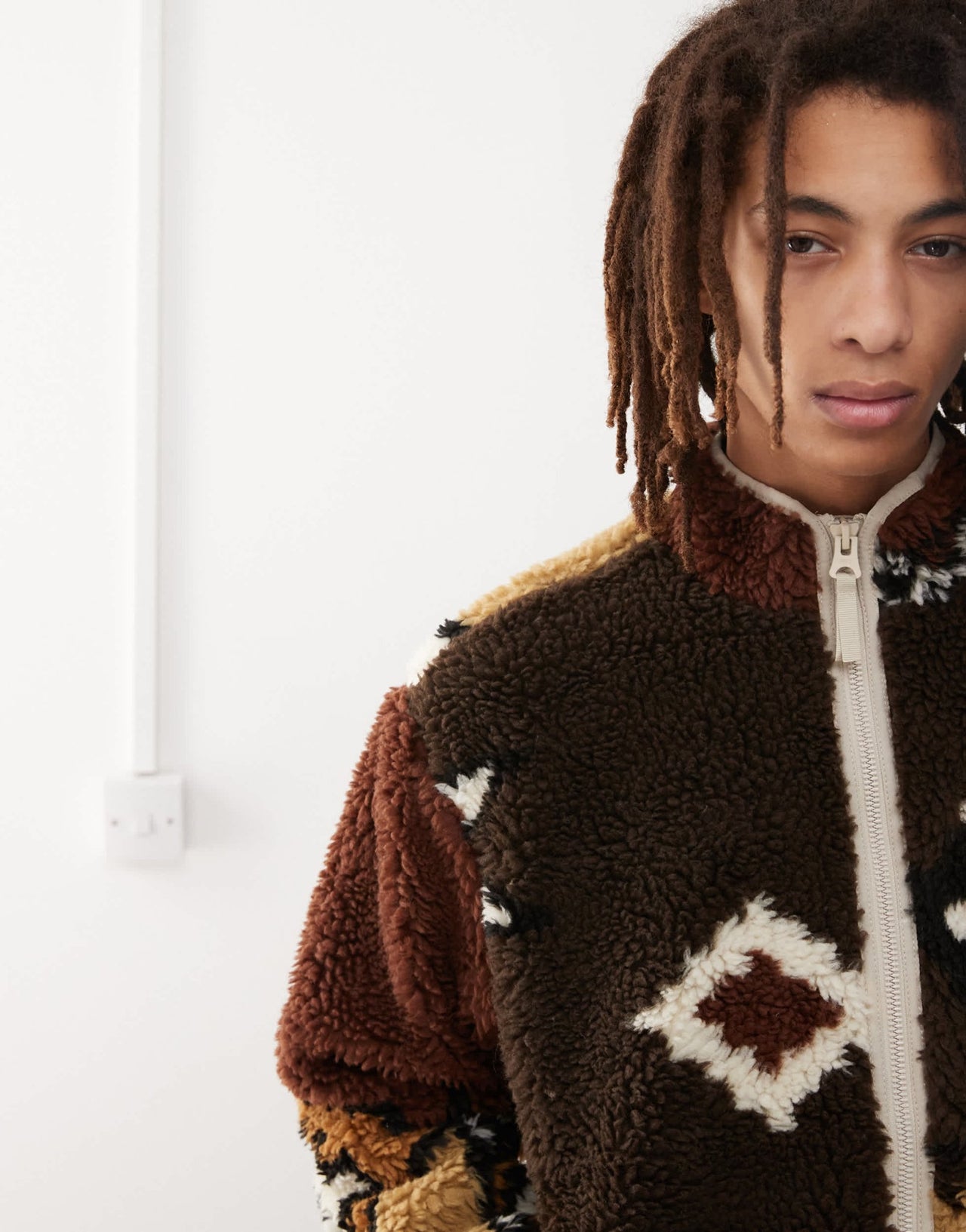 Obey moroccan rug sherpa jacket in brown - ASOS Sample Sale EU Store