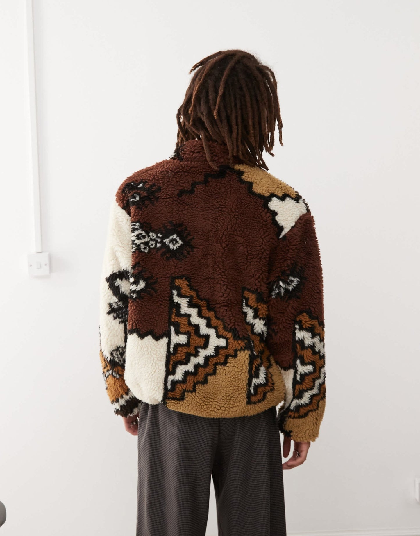 Obey moroccan rug sherpa jacket in brown - ASOS Sample Sale EU Store