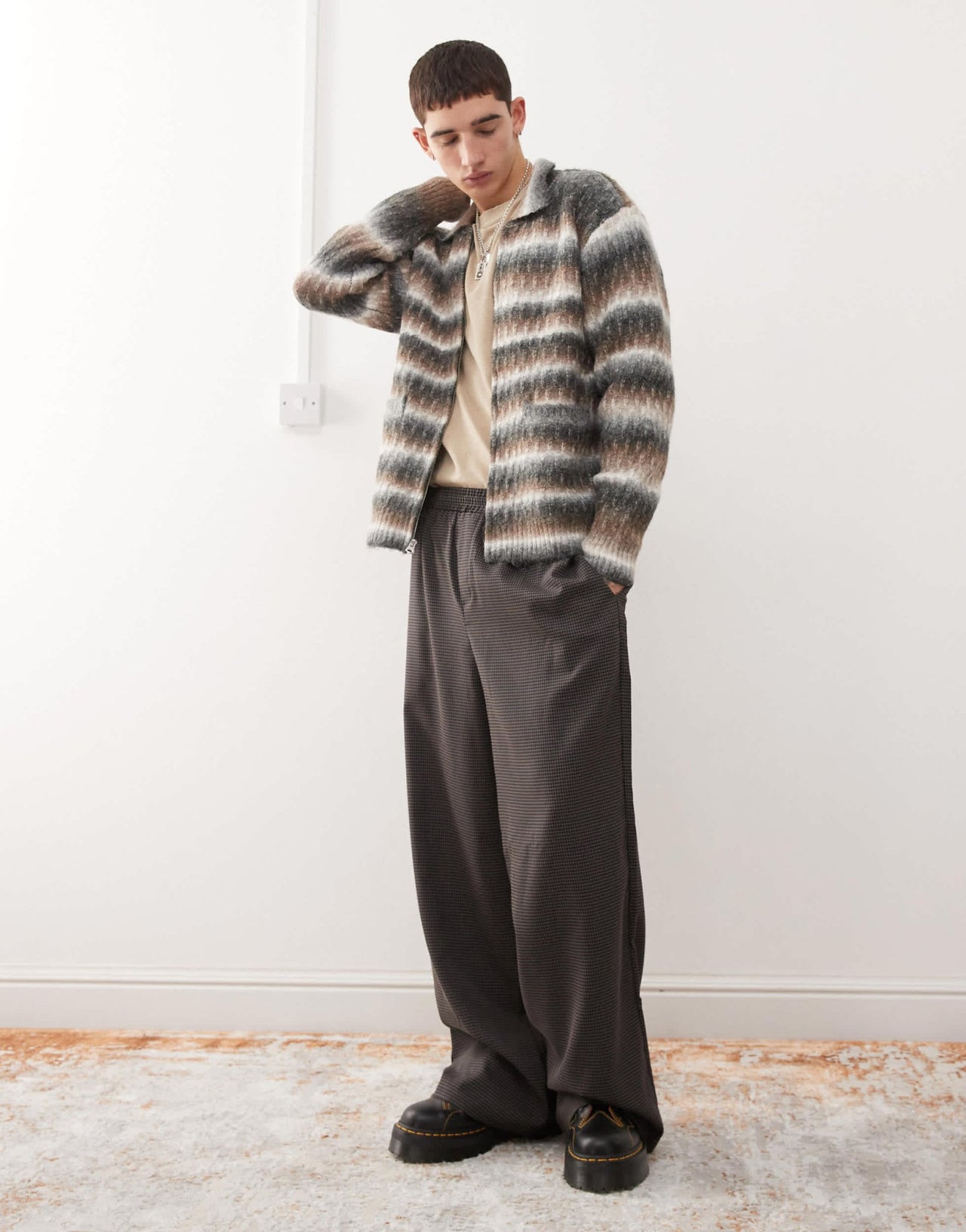Obey reggie zip up cardigan in multi - ASOS Sample Sale EU Store
