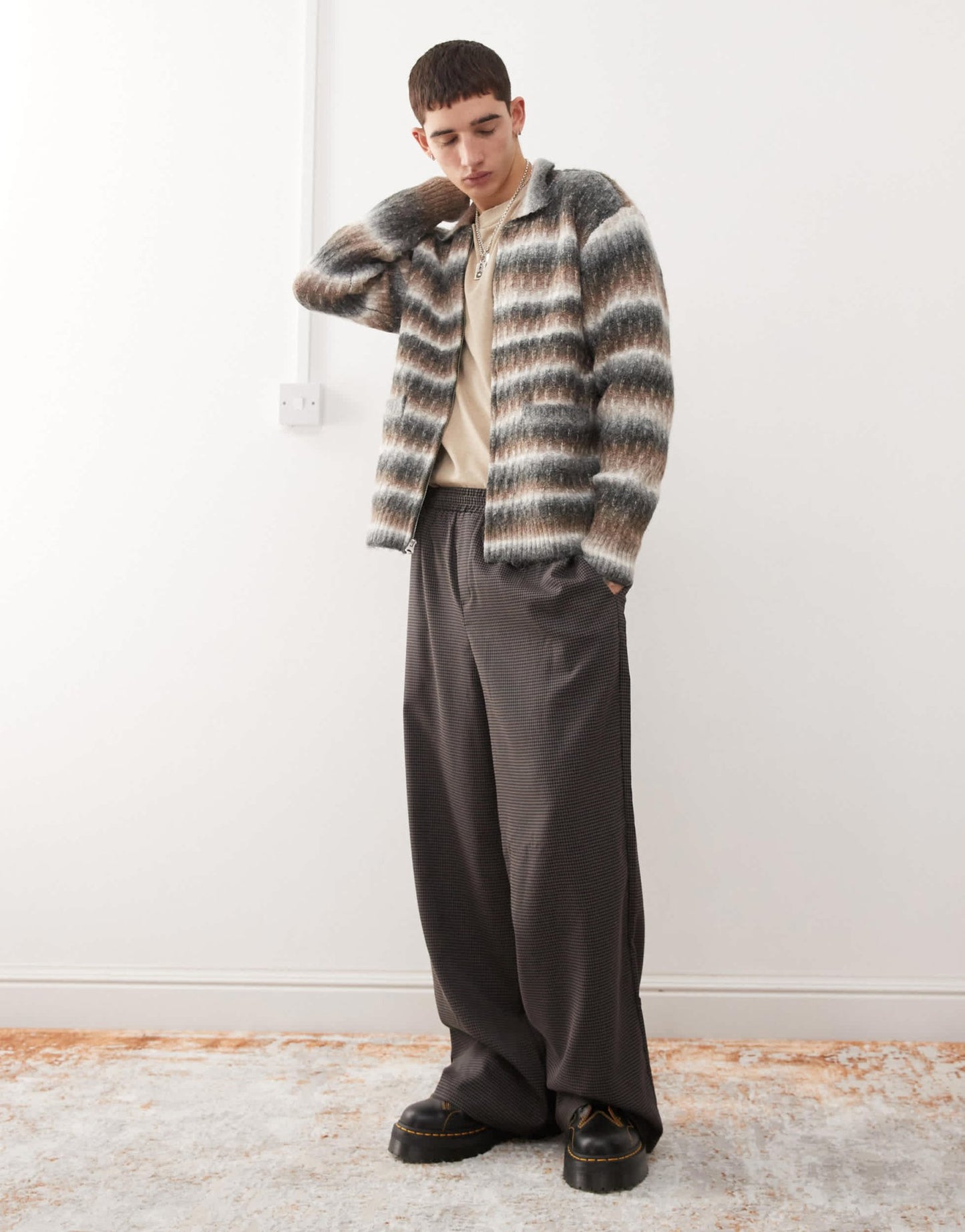 Obey reggie zip up cardigan in multi - ASOS Sample Sale EU Store