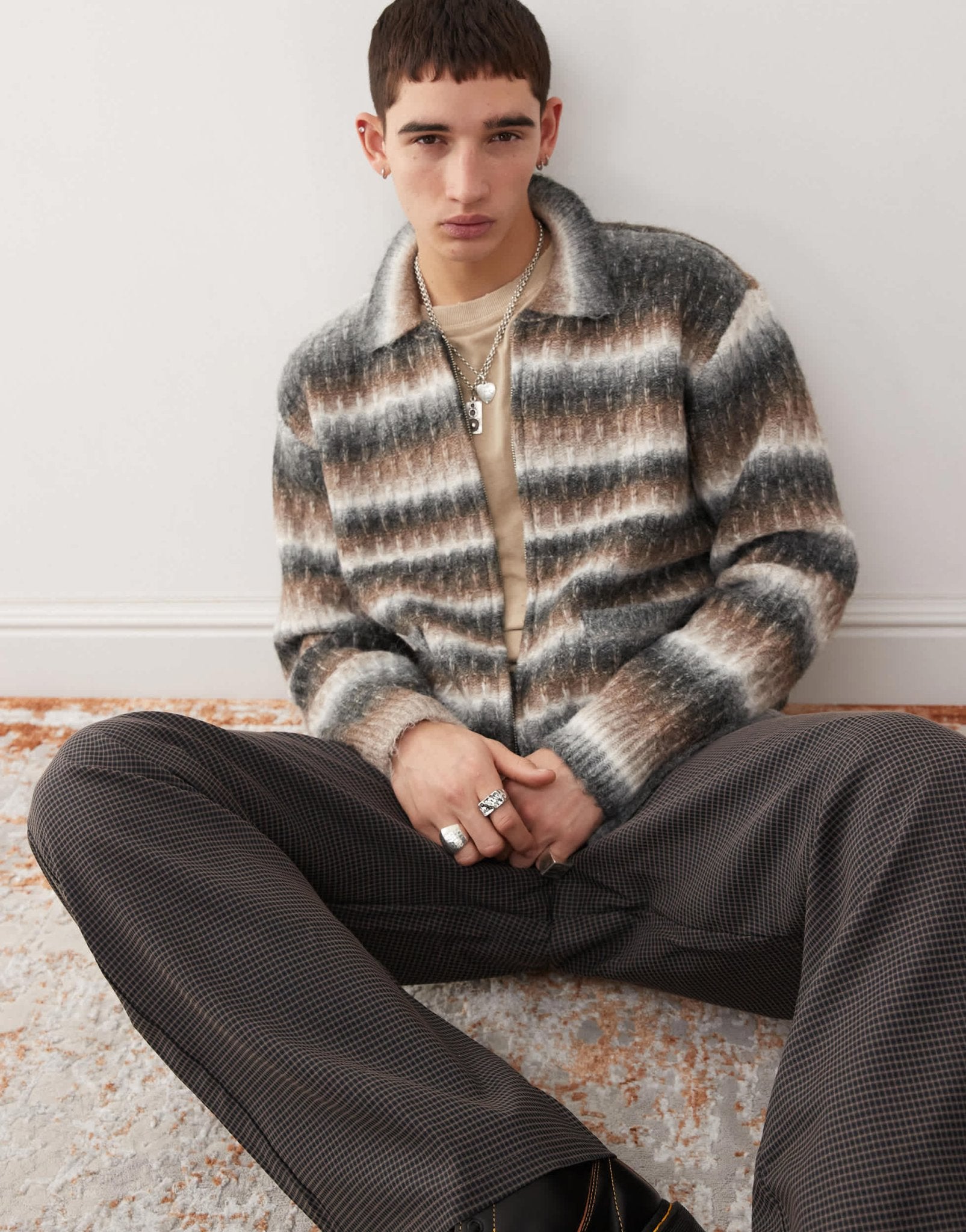 Obey reggie zip up cardigan in multi - ASOS Sample Sale EU Store