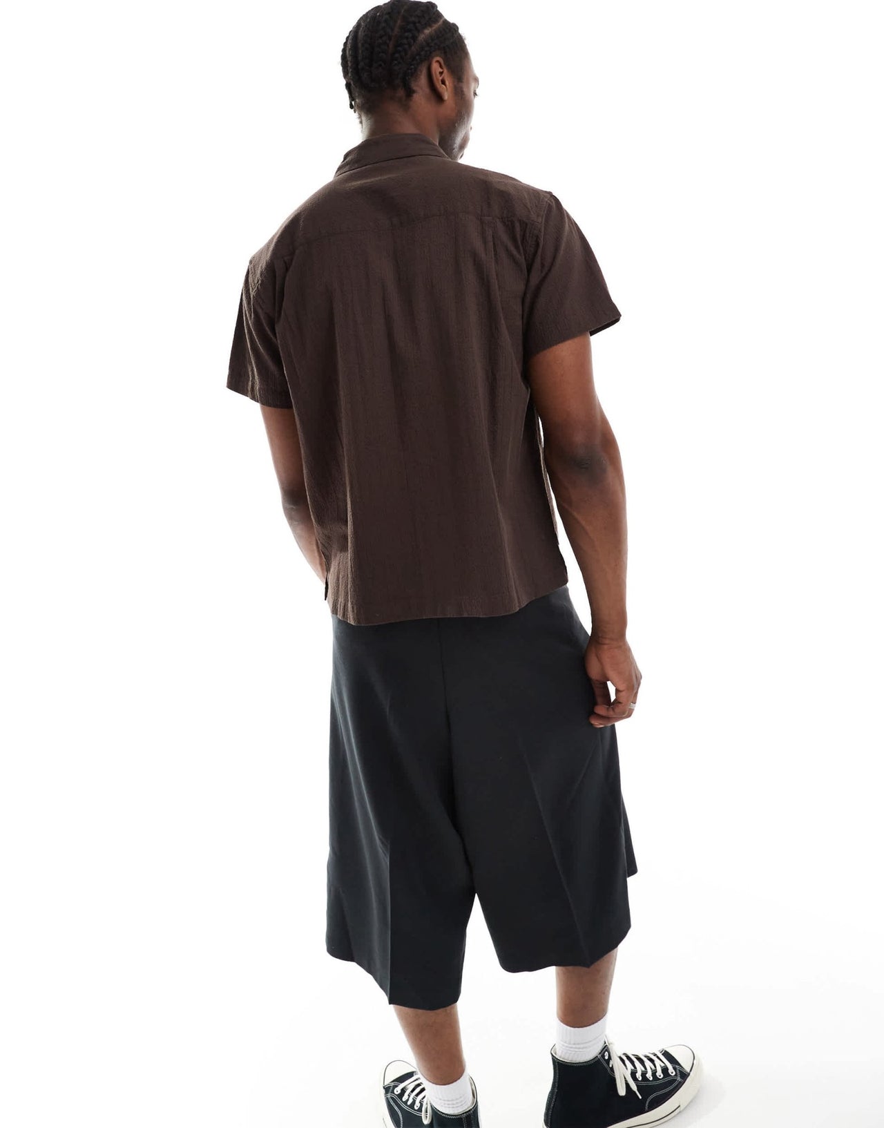 Obey textured short sleeve shirt in brown - ASOS Sample Sale EU Store