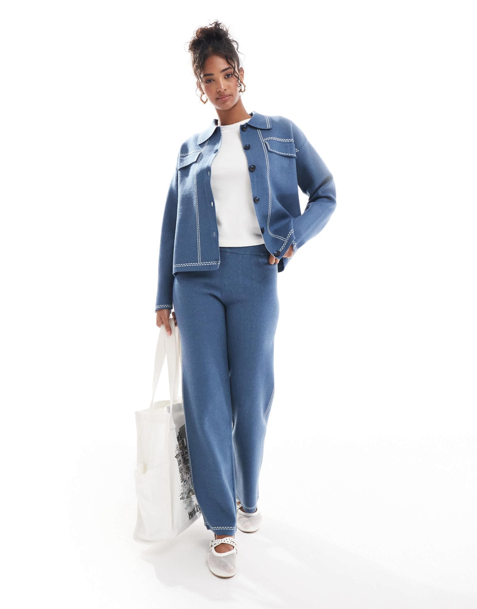 Object knitted trouser co - ord in blue - ASOS Sample Sale EU Store