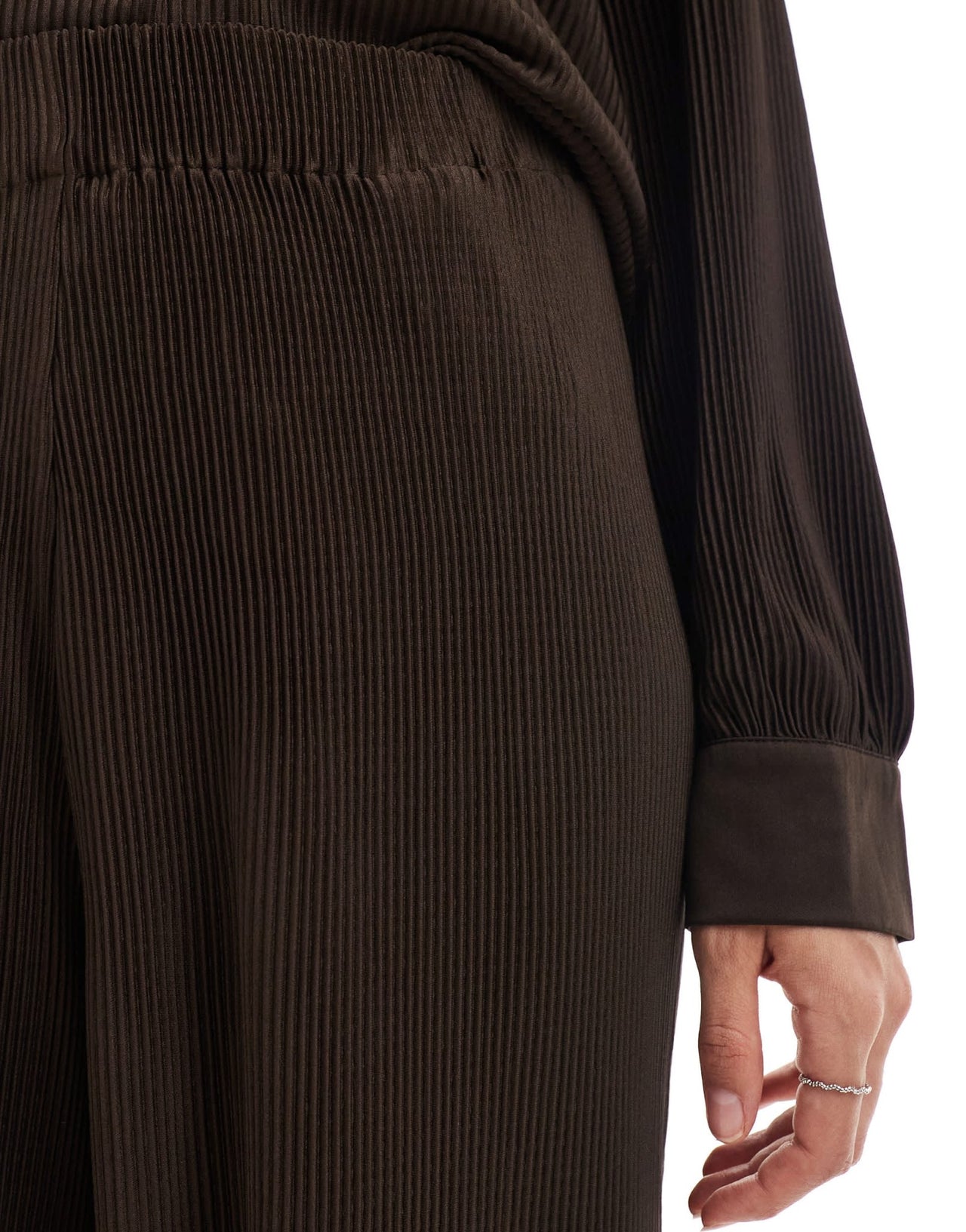 Object plisse trouser co - ord in chocolate brown - ASOS Sample Sale EU Store