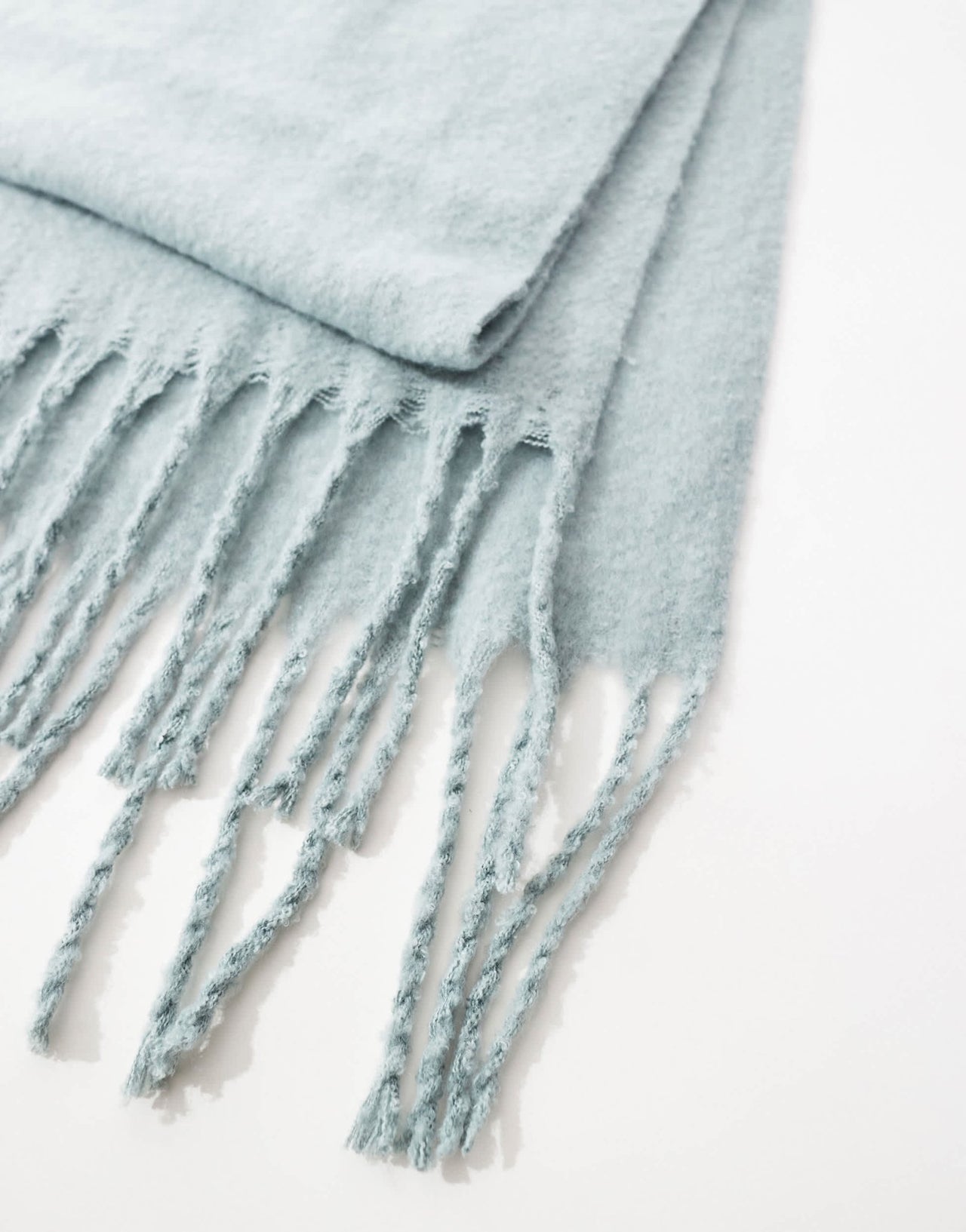 Object soft chunky tassel scarf in slate blue - ASOS Sample Sale EU Store