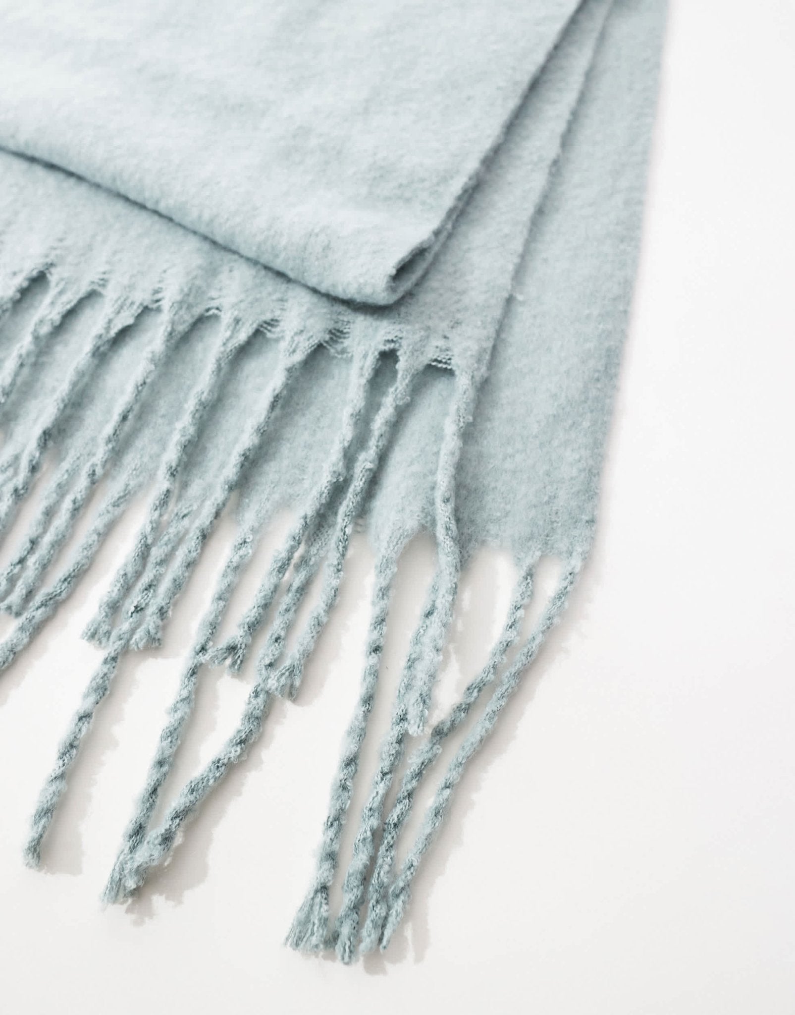 Object soft chunky tassel scarf in slate blue - ASOS Sample Sale EU Store