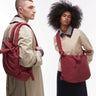 OLEND Ona soft nylon multiwear crossbody bag in burgundy