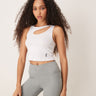 ON Studio cut-out gym top in white