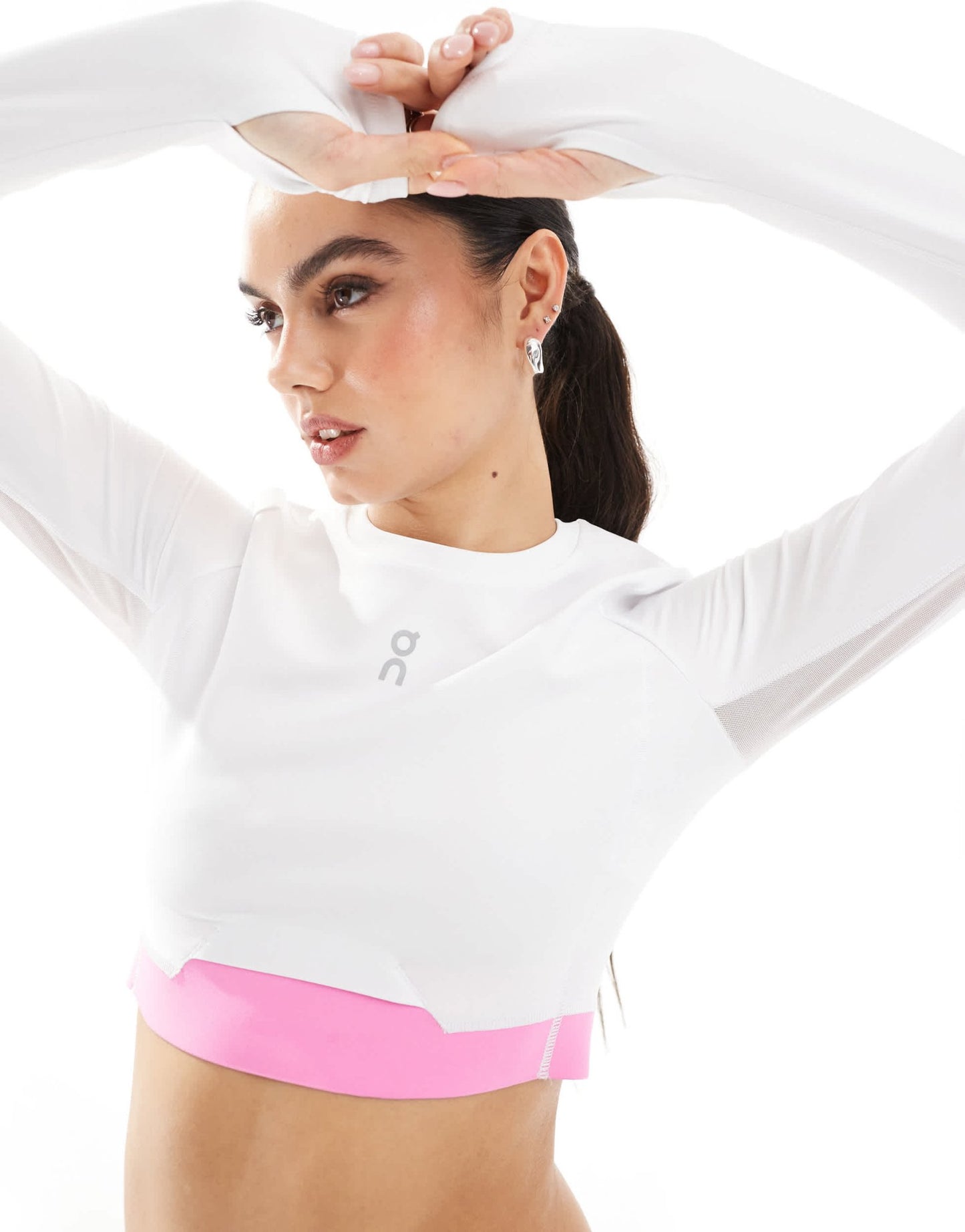 ON Train long sleeve crop gym top in white - ASOS Sample Sale EU Store